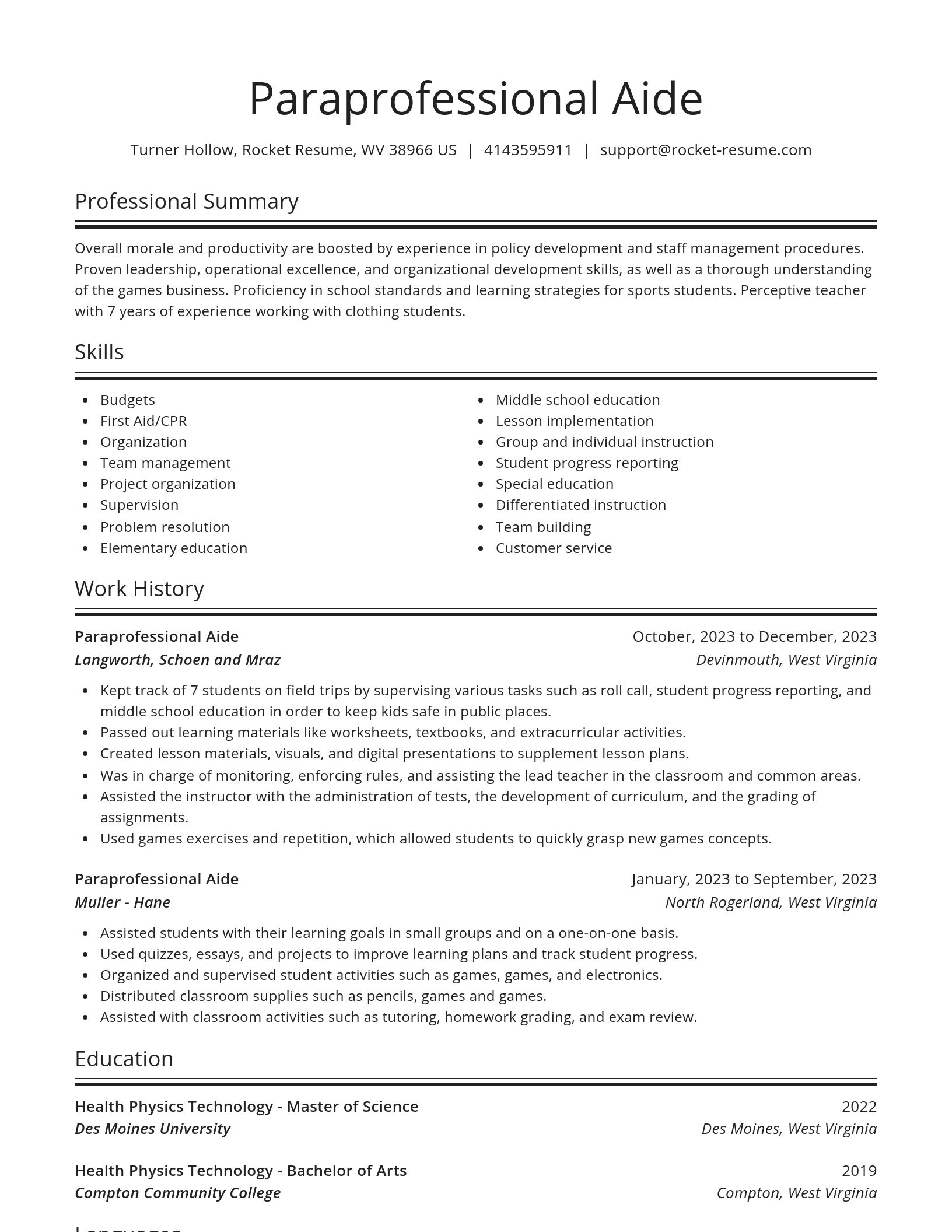 Spotlight resume template
