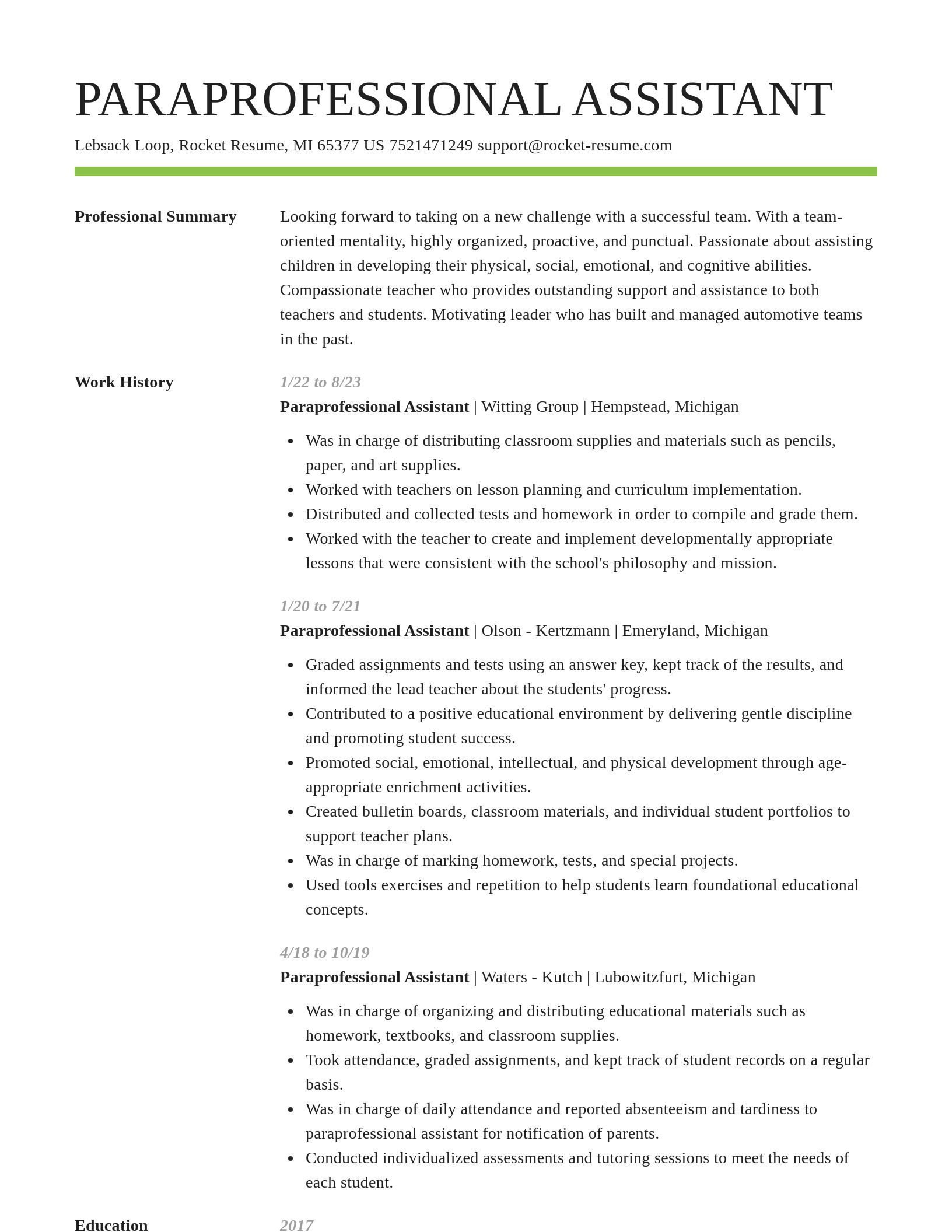 Smart resume template