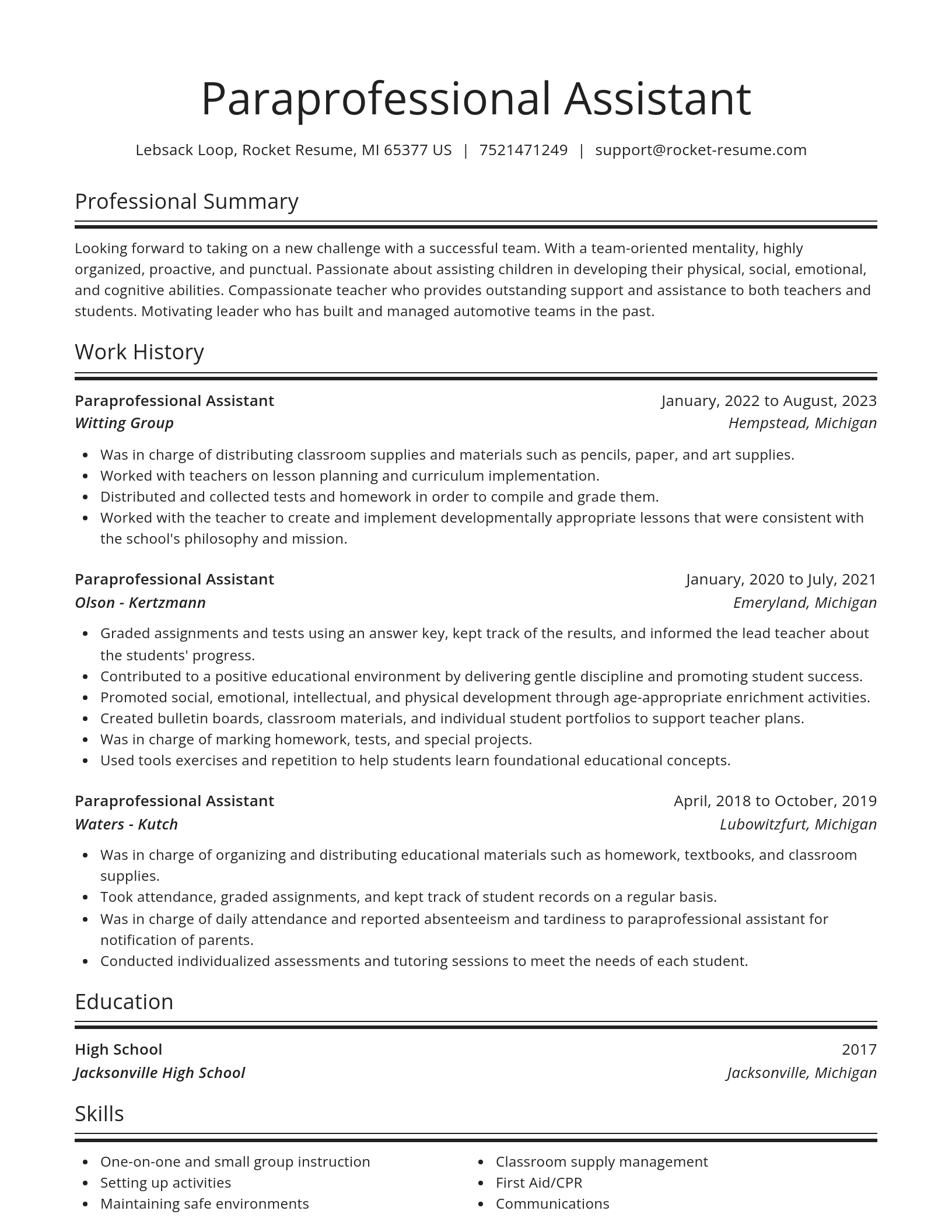 Spotlight resume template