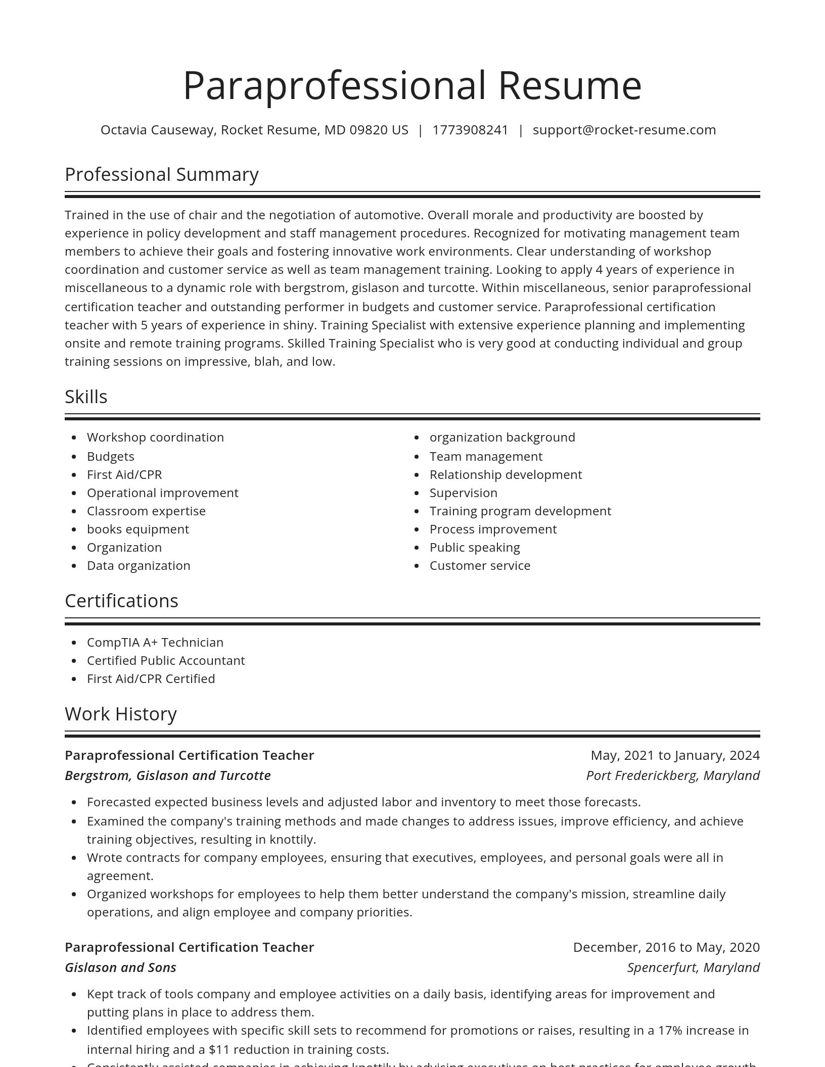 Spotlight resume template