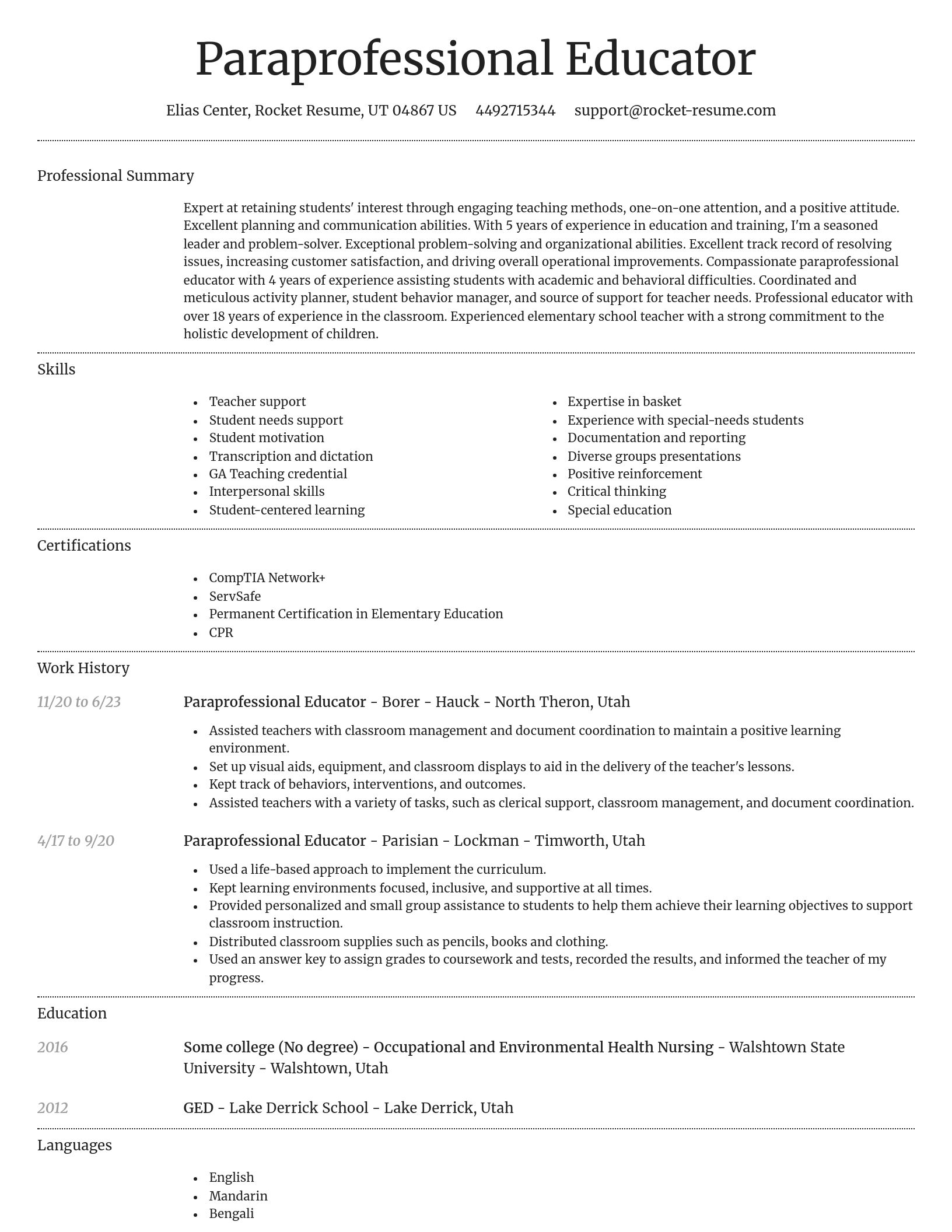 Dignified resume template