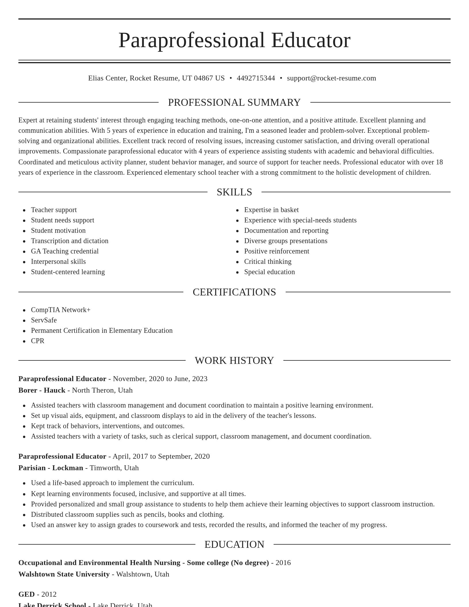 Elegant resume template