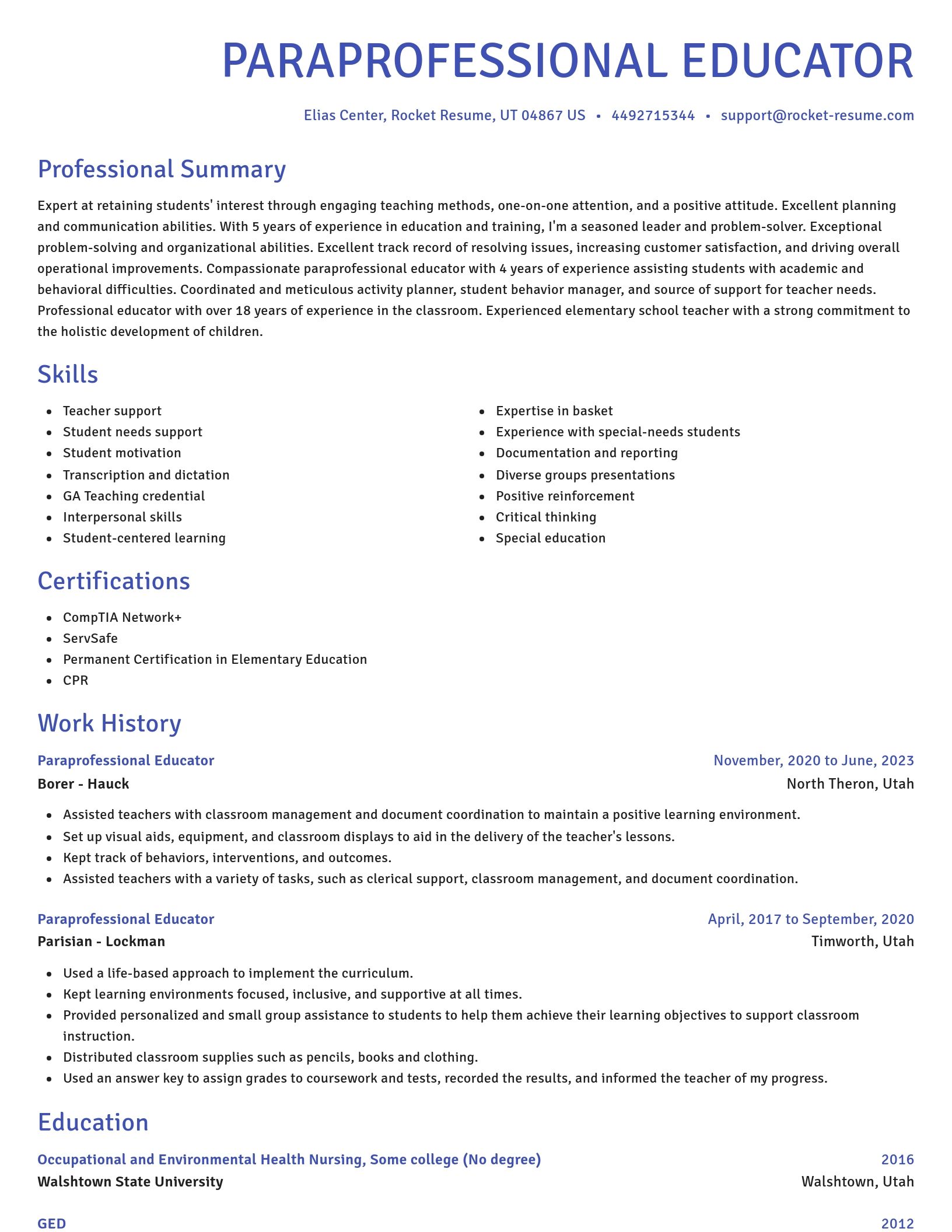 Novel resume template