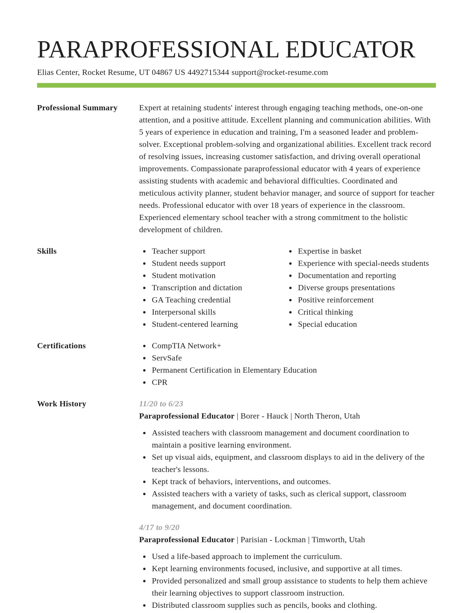 Smart resume template