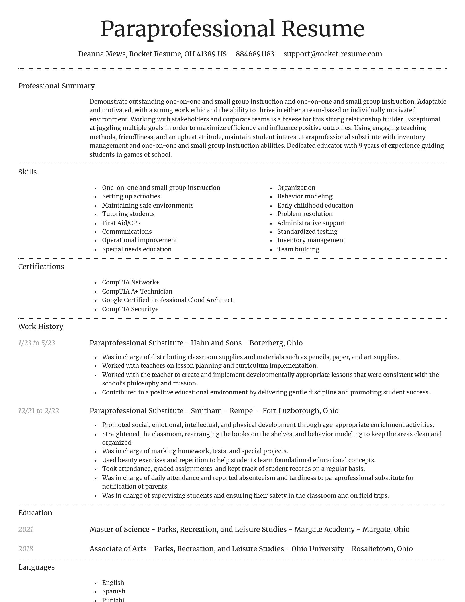 Dignified resume template