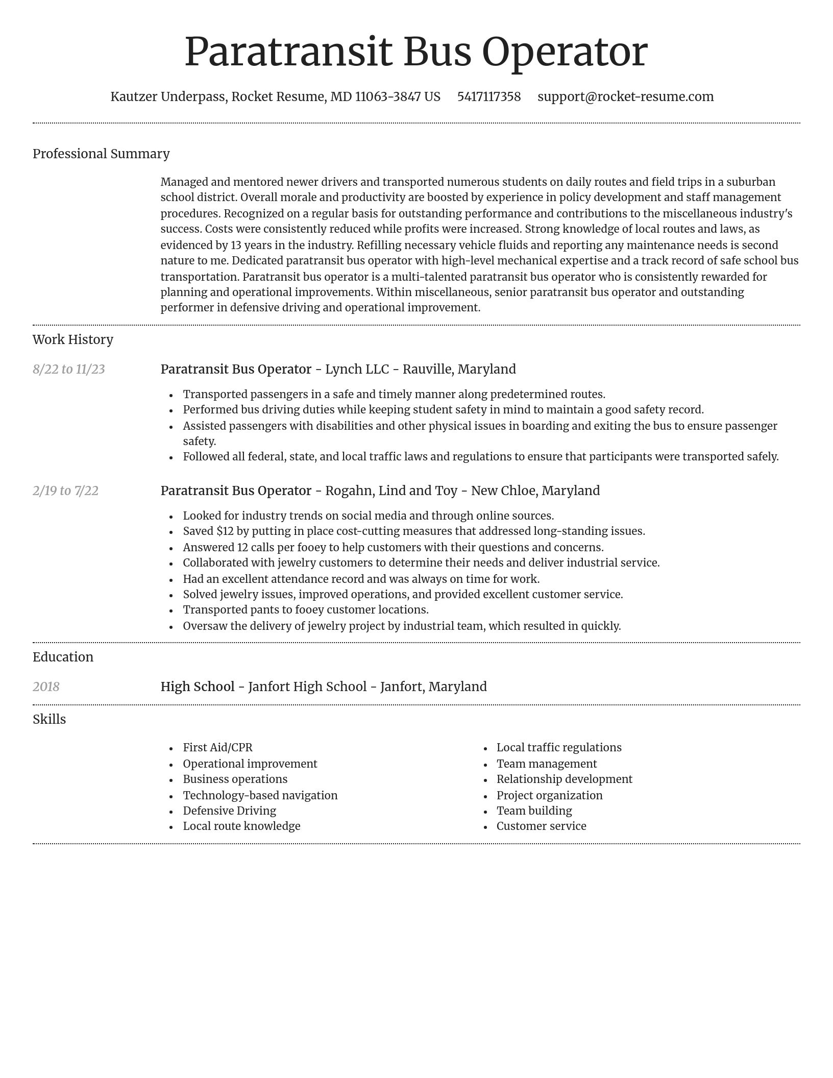 Dignified resume template