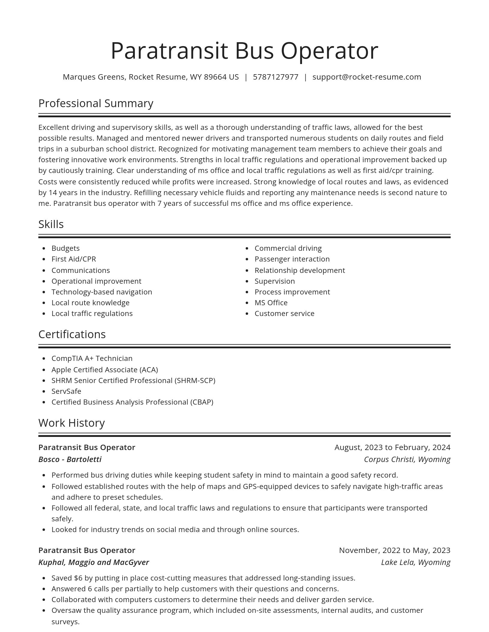 Spotlight resume template