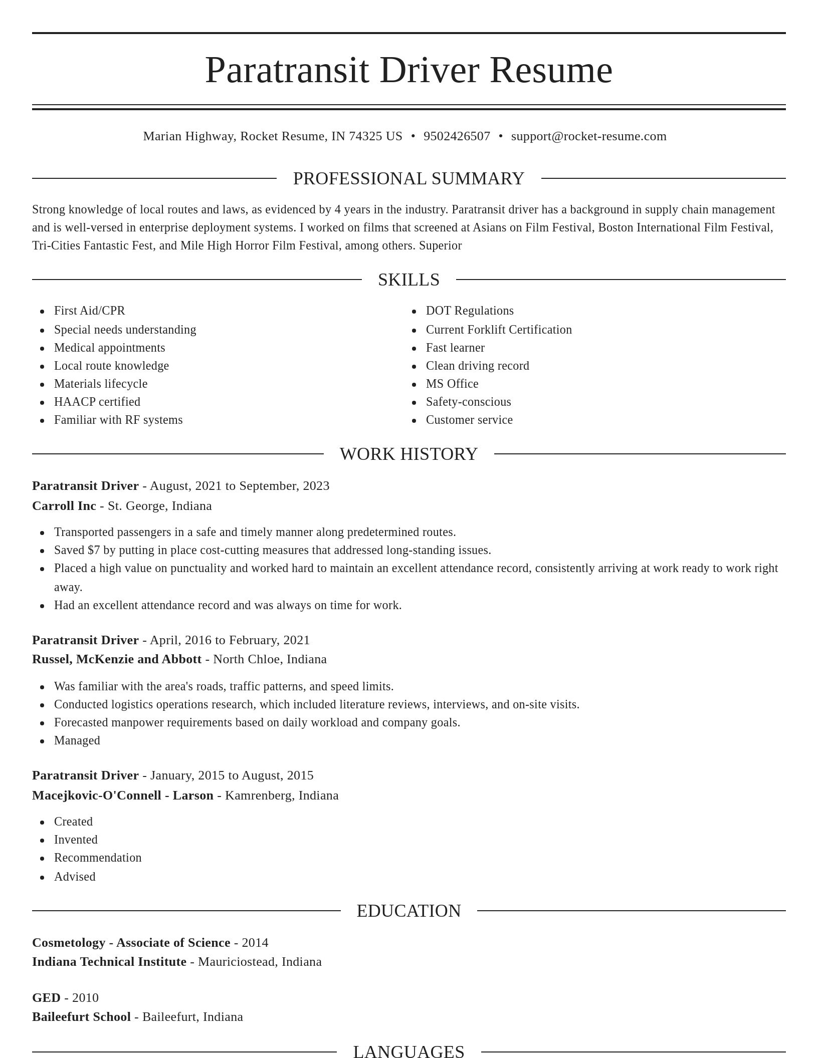 Elegant resume template