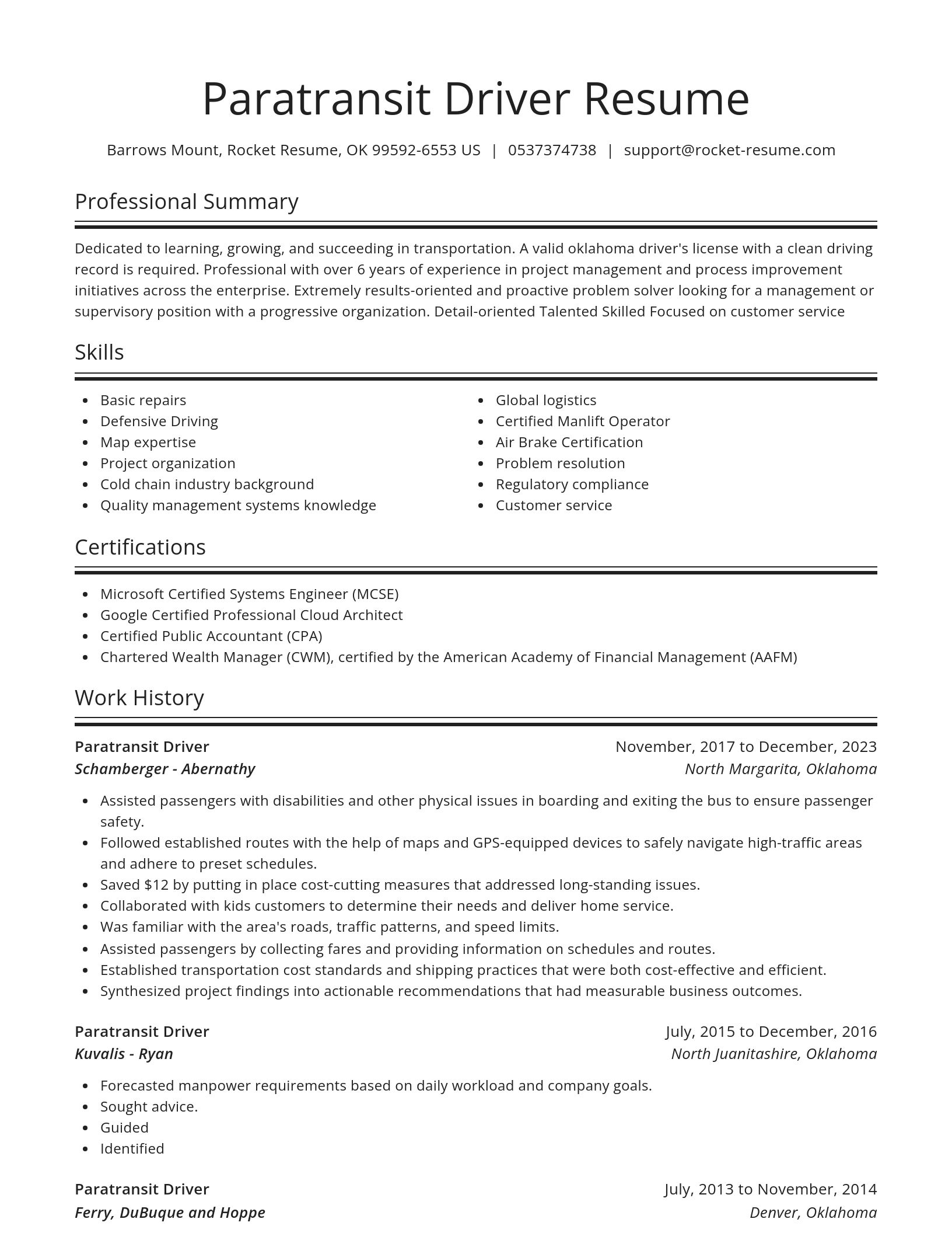 Spotlight resume template