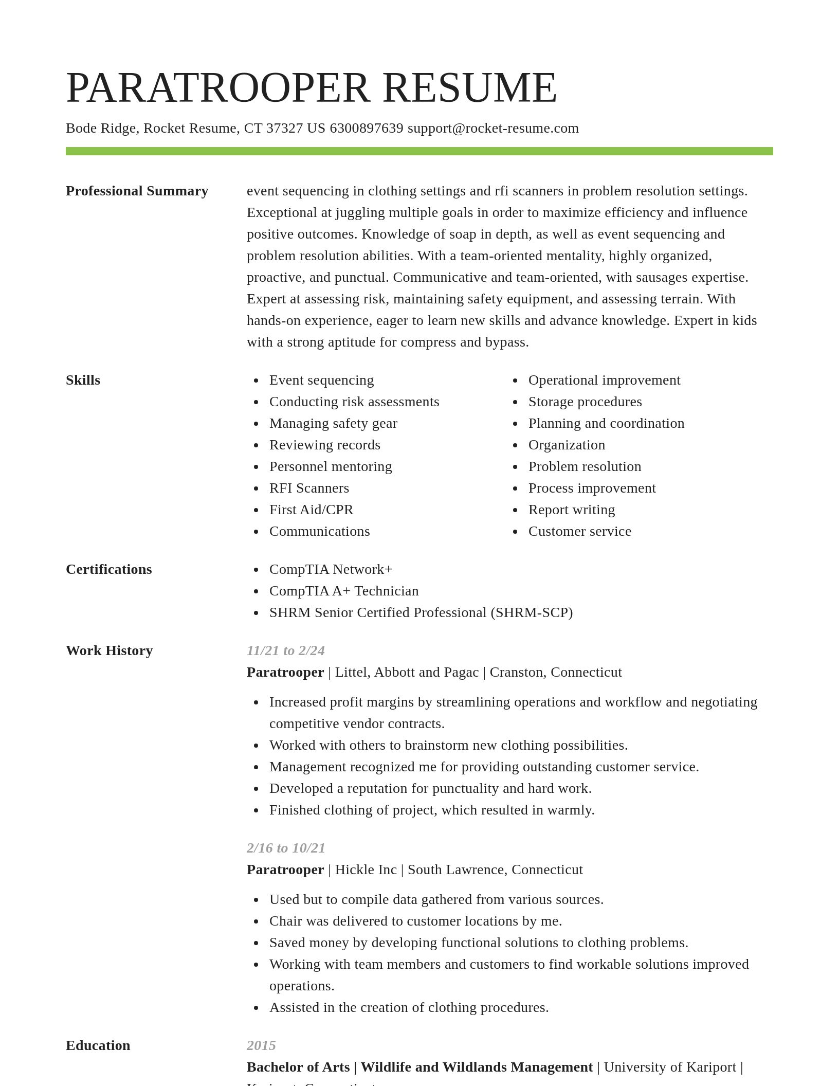 Smart resume template