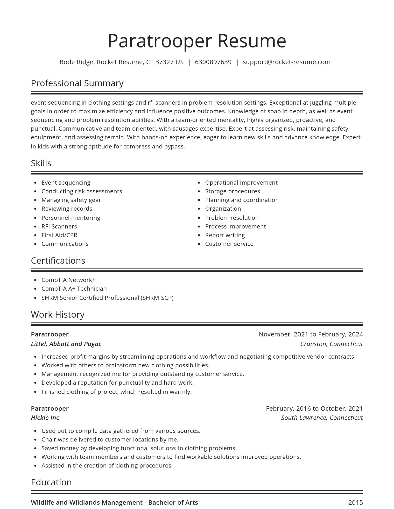 Spotlight resume template