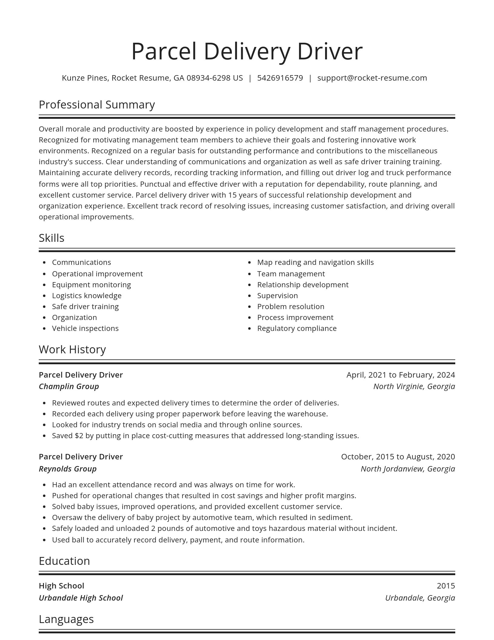 Spotlight resume template