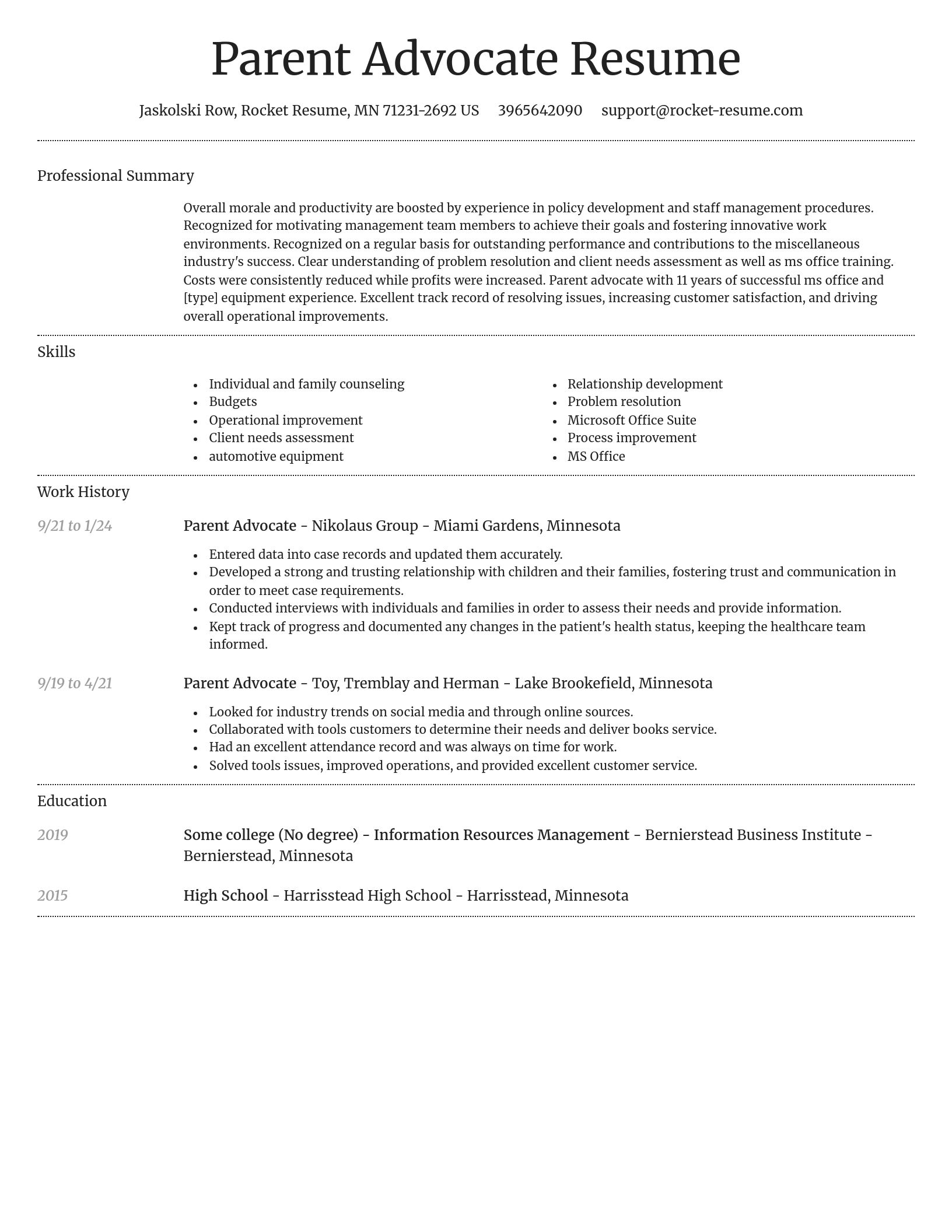 Dignified resume template