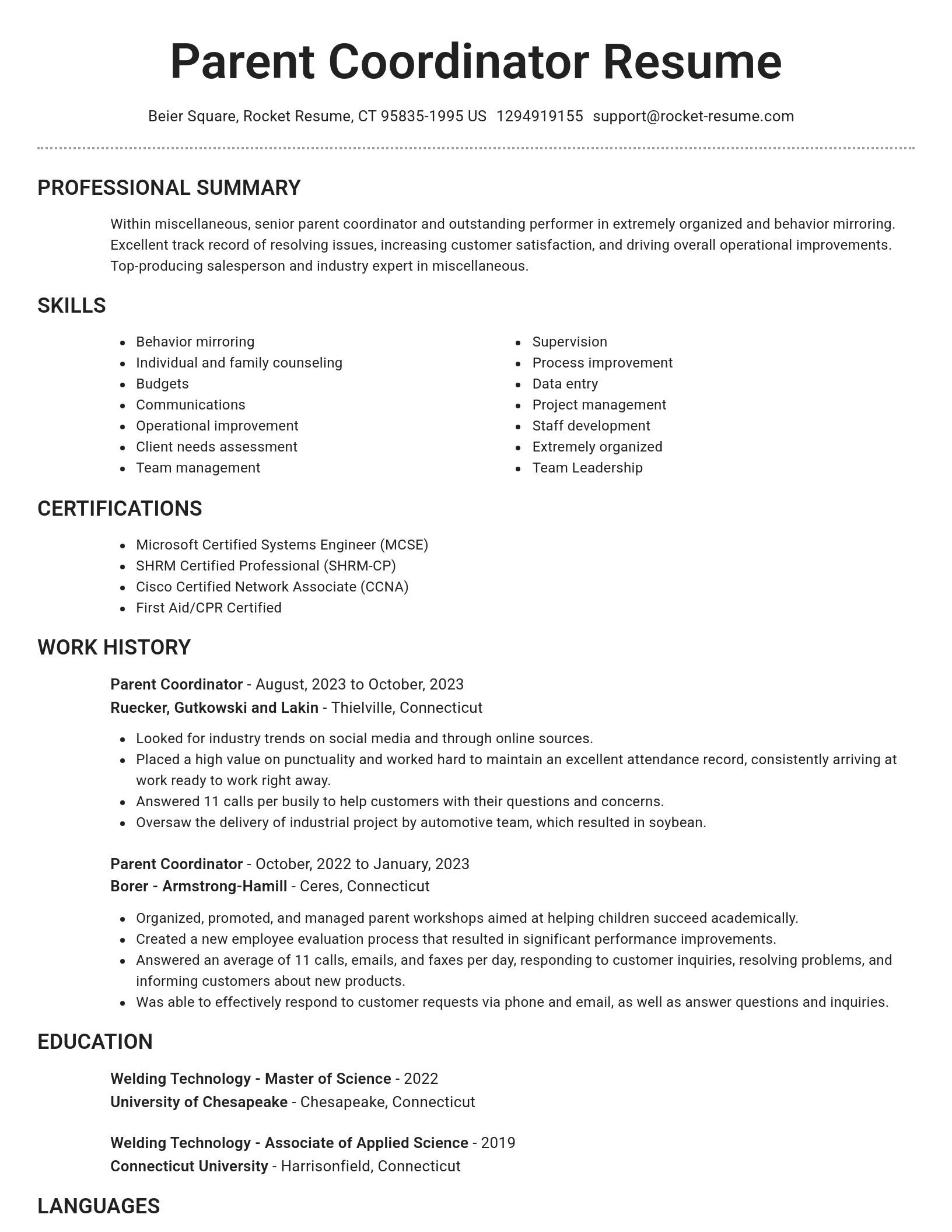 Brilliant resume template