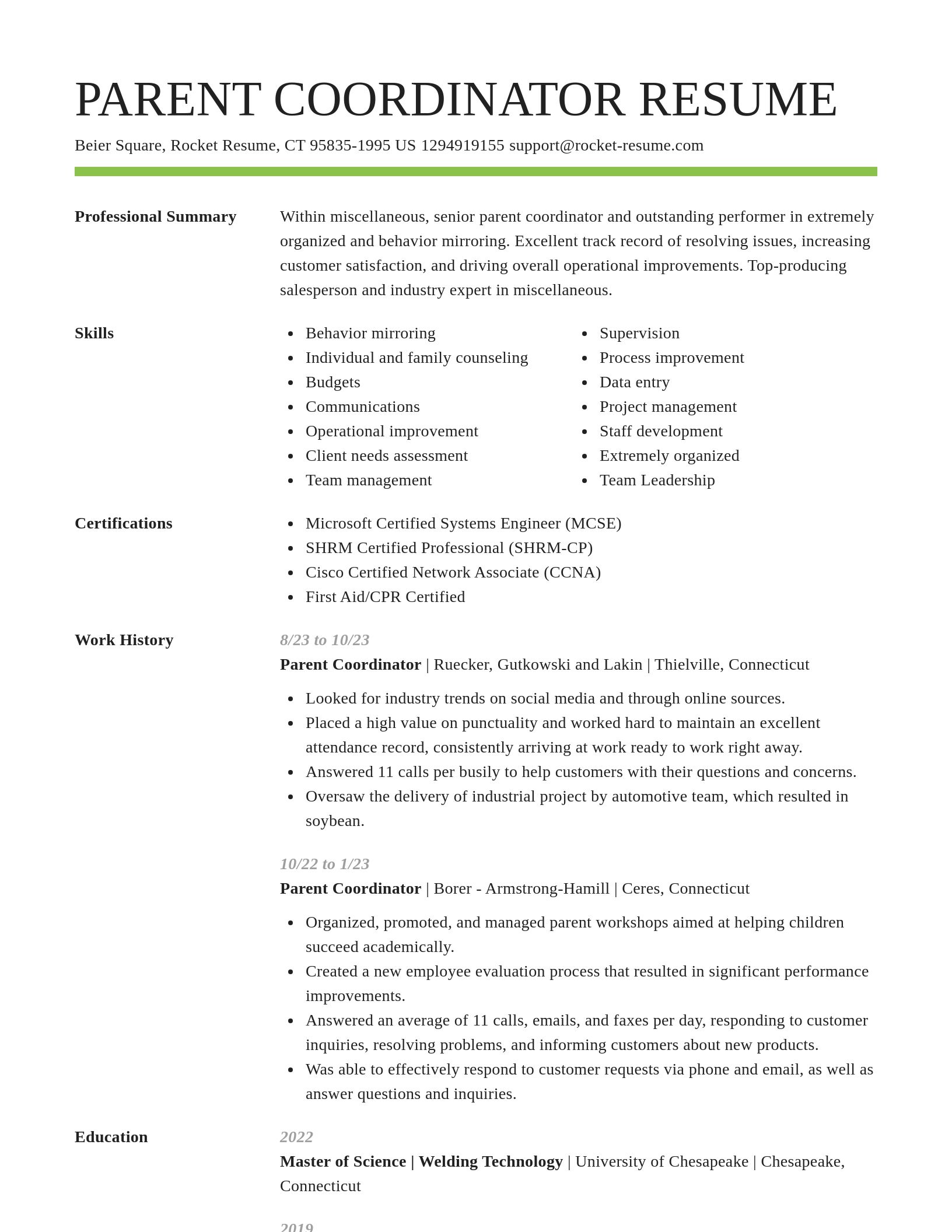 Smart resume template