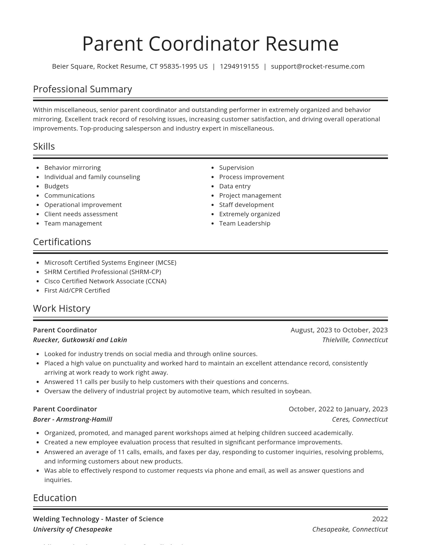 Spotlight resume template