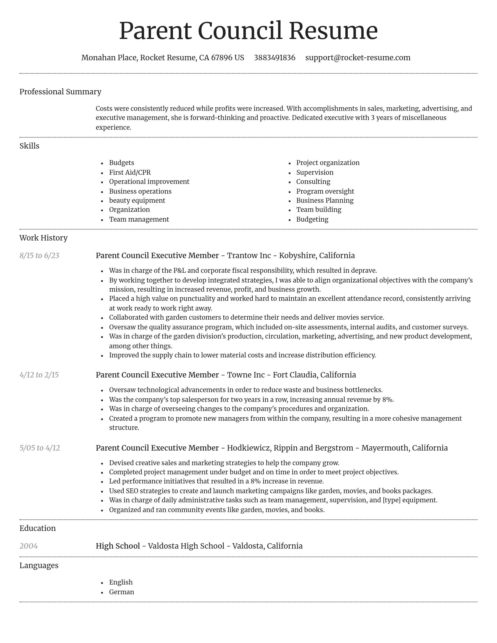 Dignified resume template