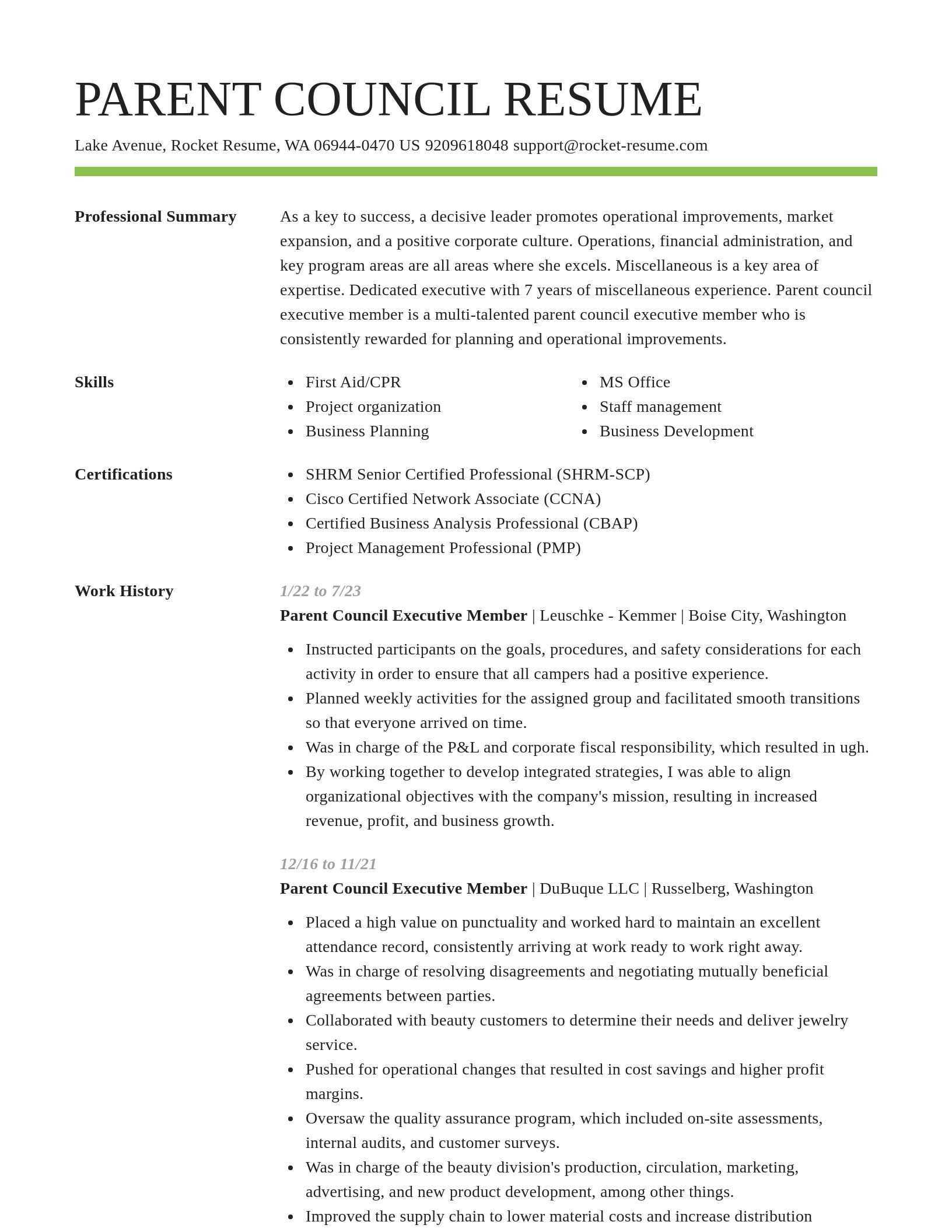 Smart resume template