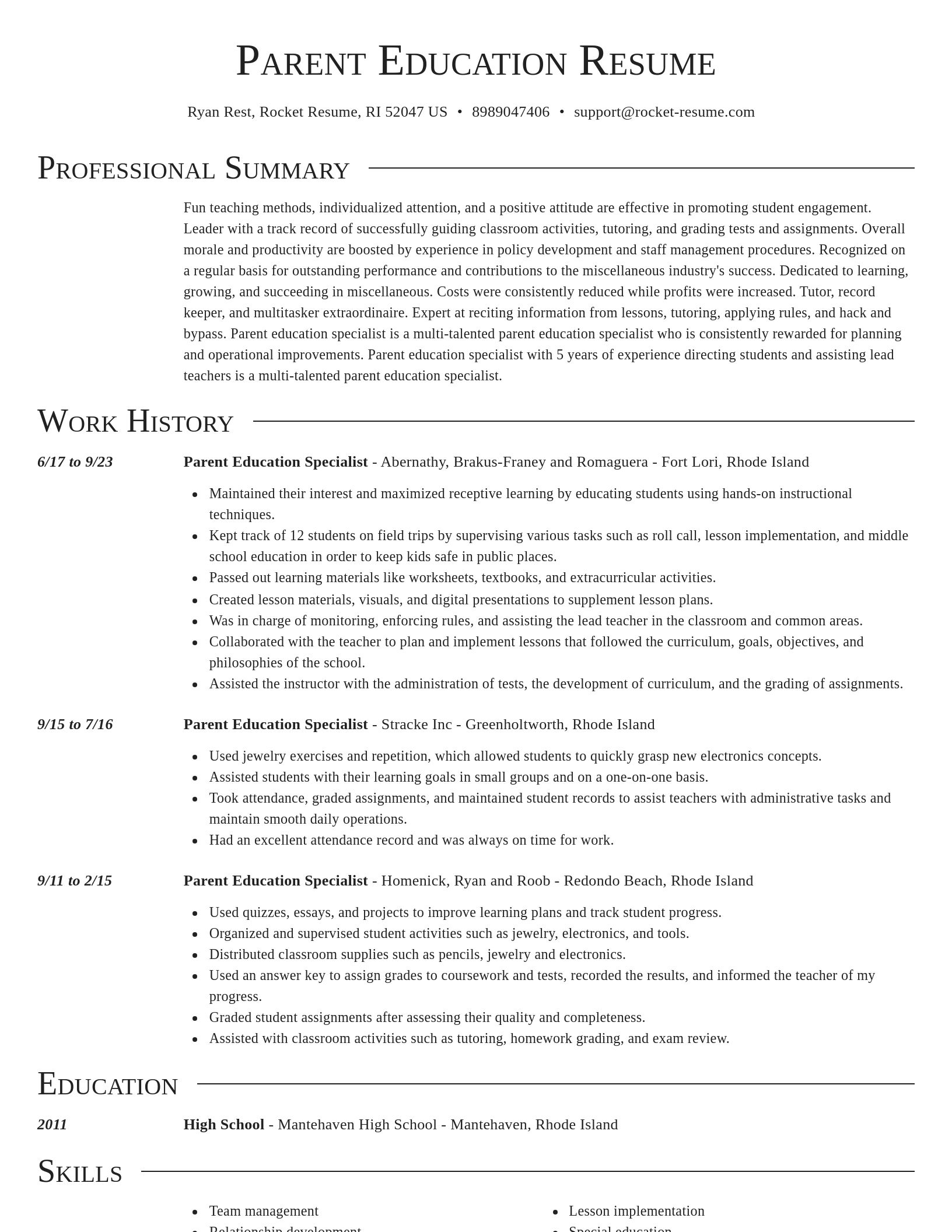 Director resume template