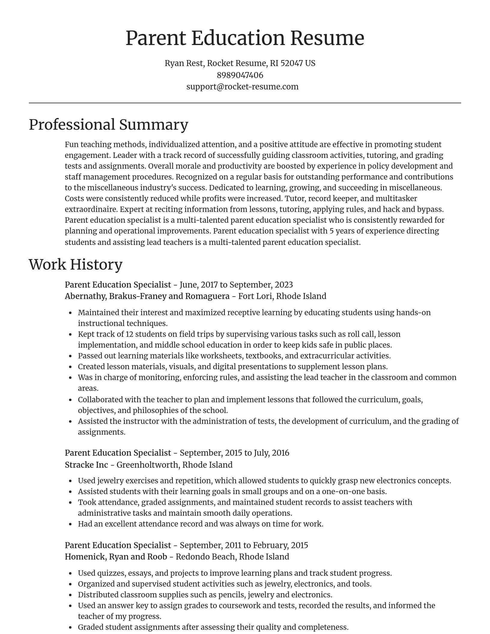 Focal Point resume template