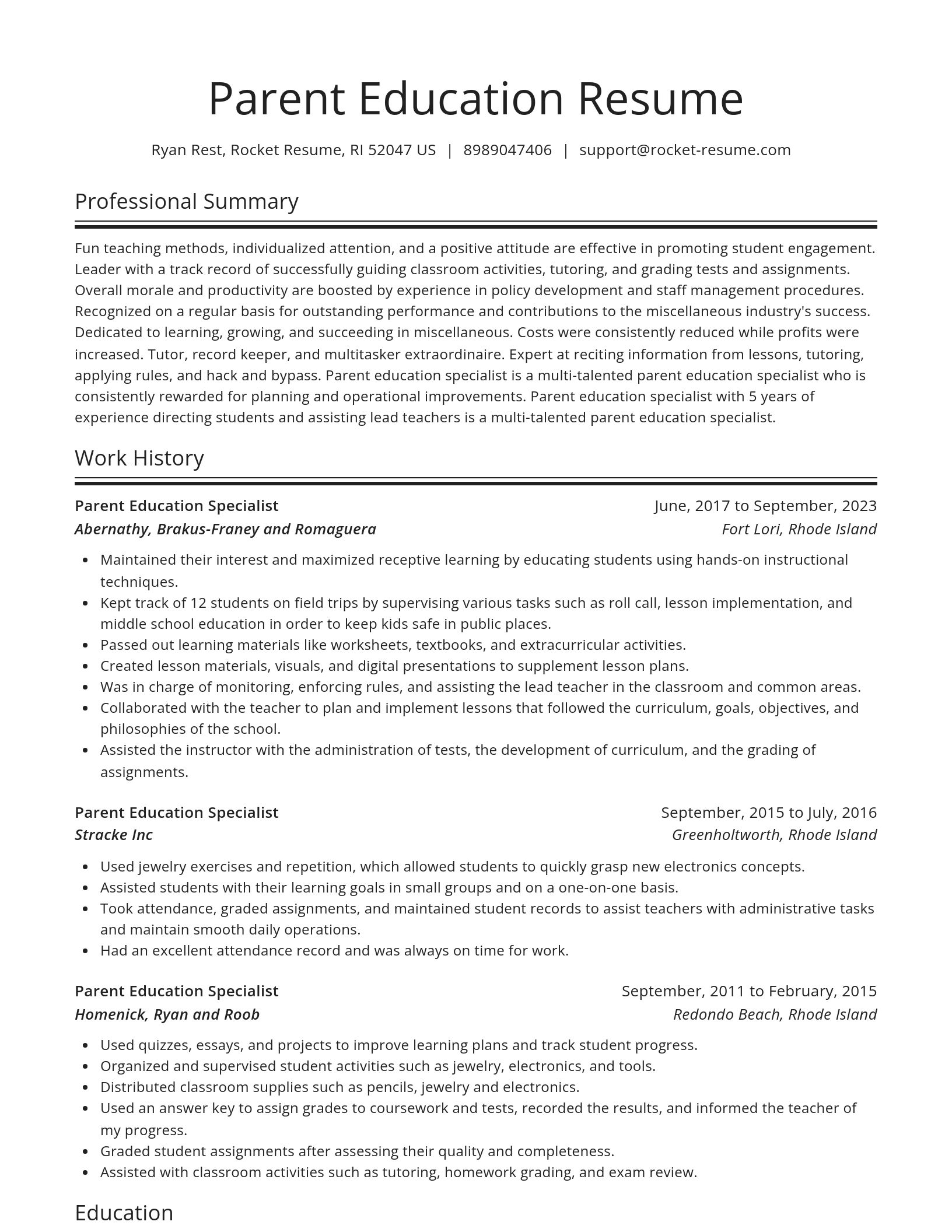 Spotlight resume template