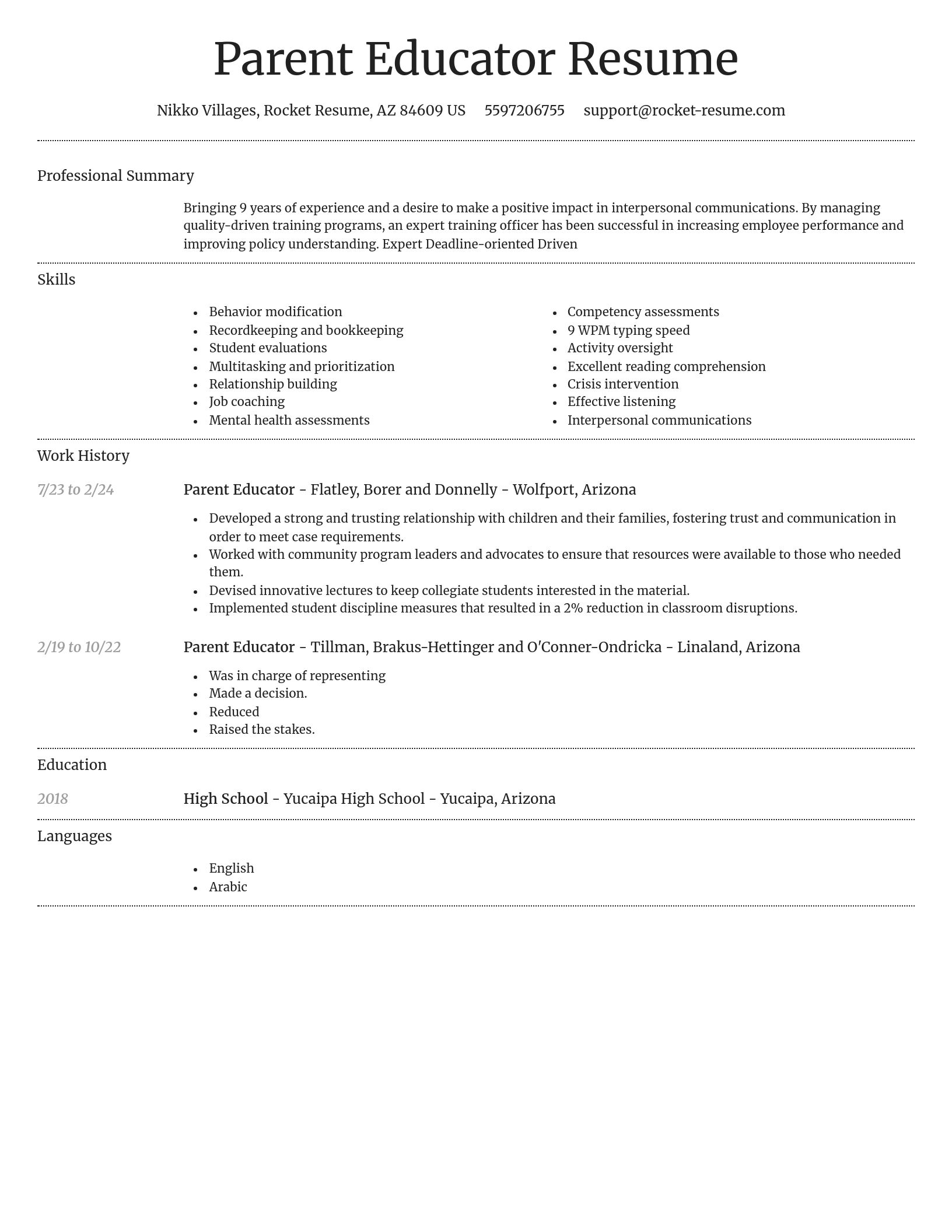 Dignified resume template