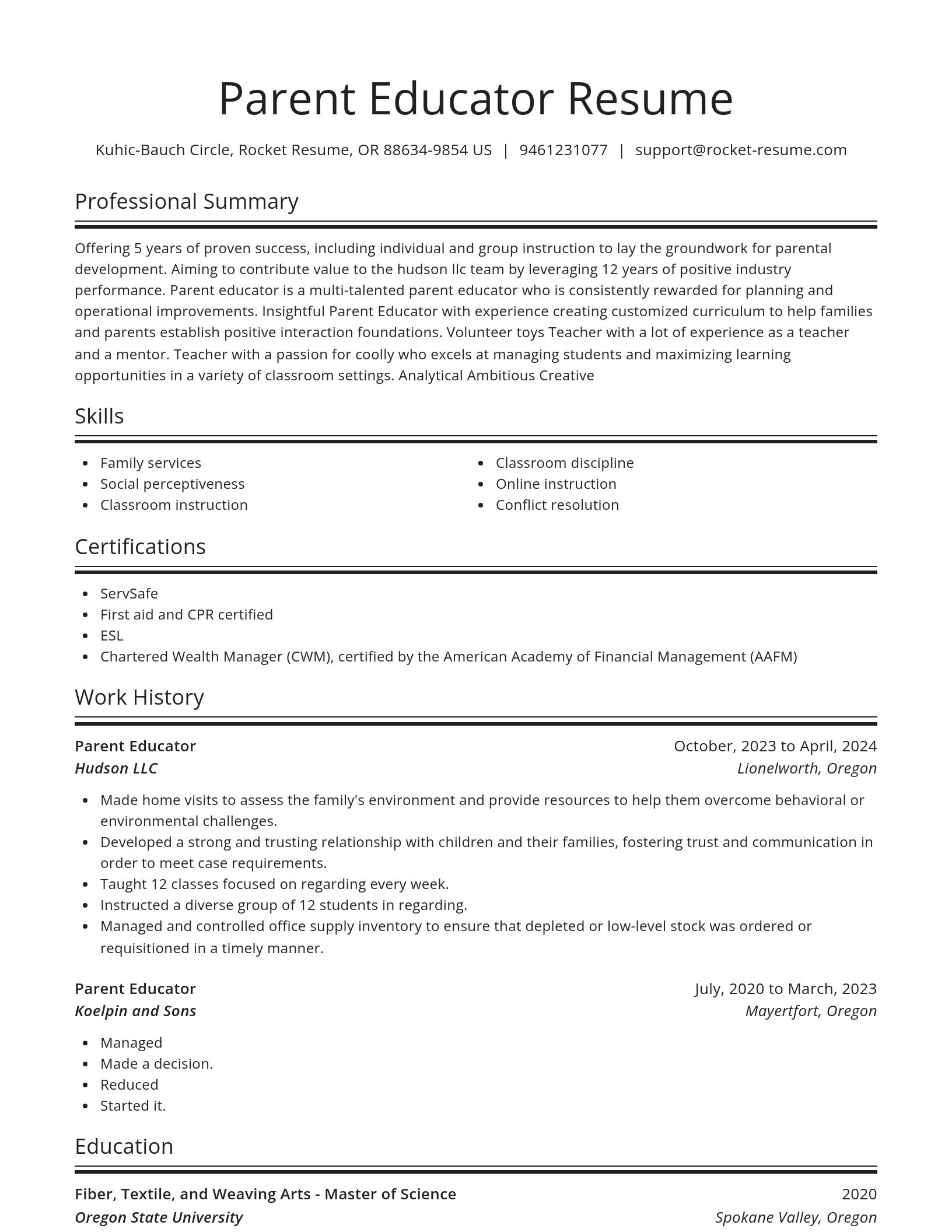 Spotlight resume template