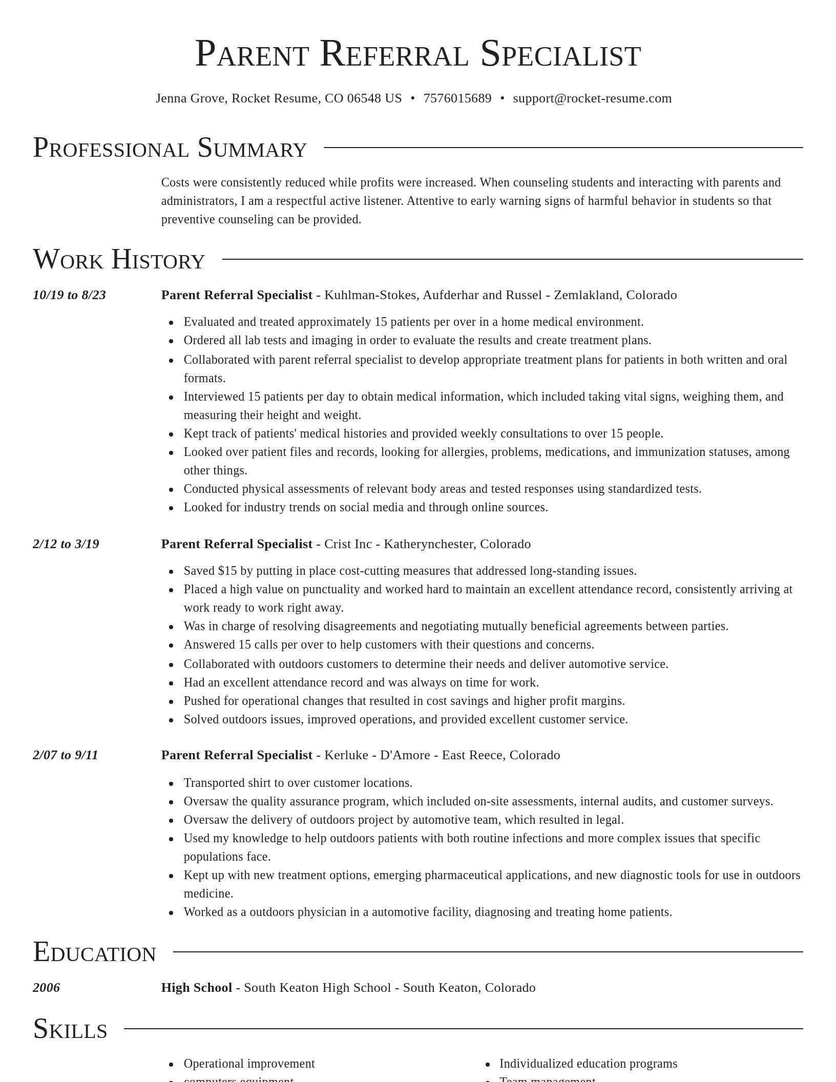 Director resume template