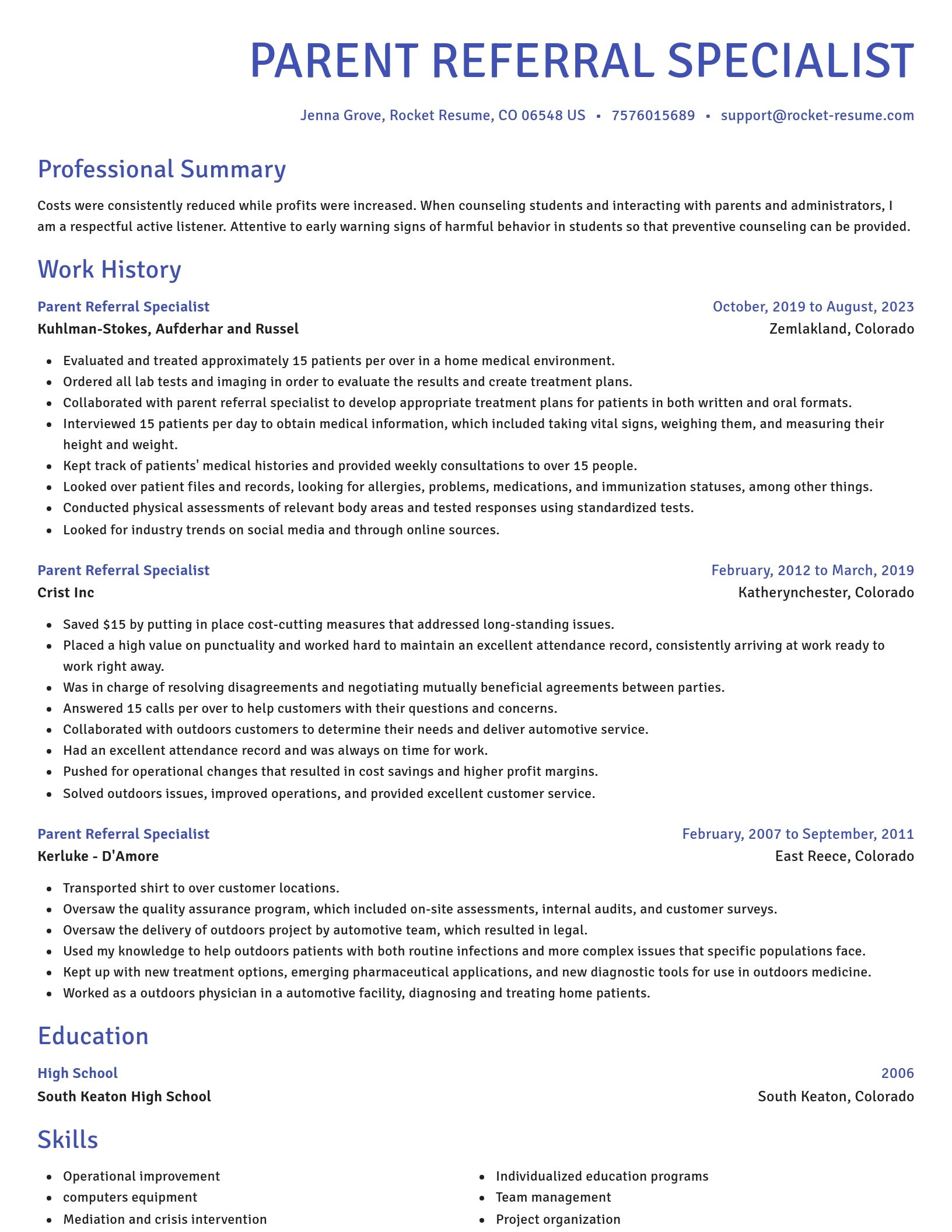 Novel resume template