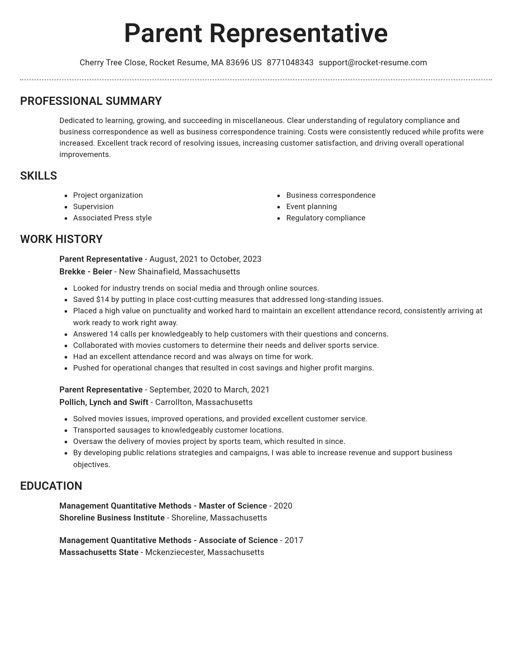 Brilliant resume template