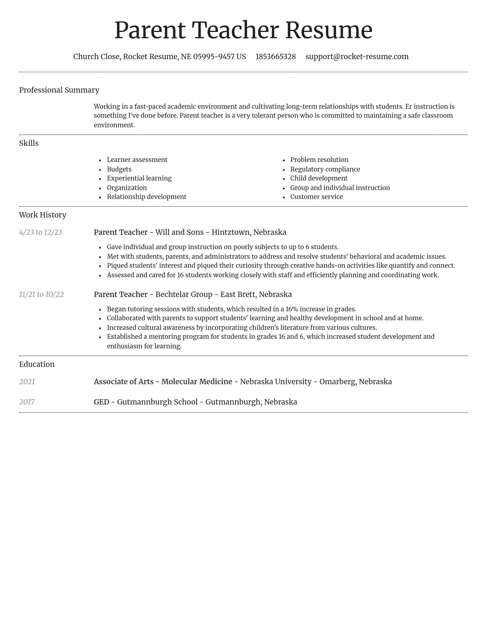 Dignified resume template