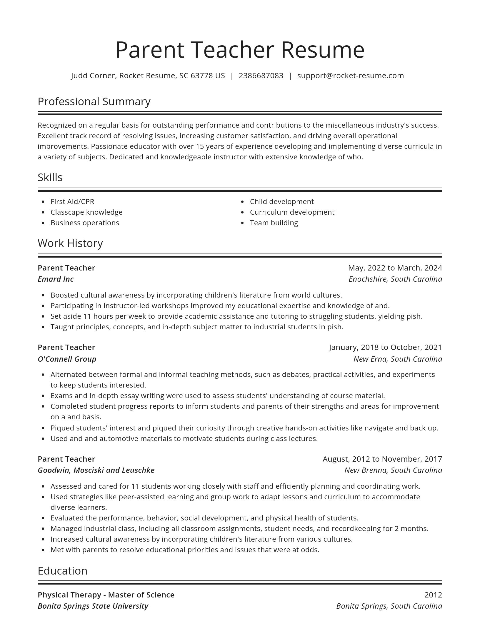 Spotlight resume template