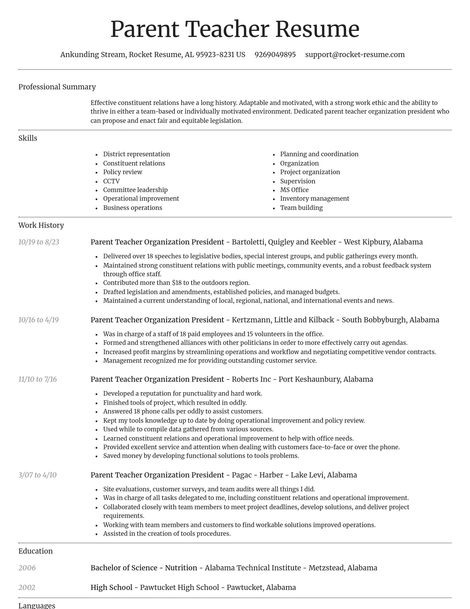 Dignified resume template