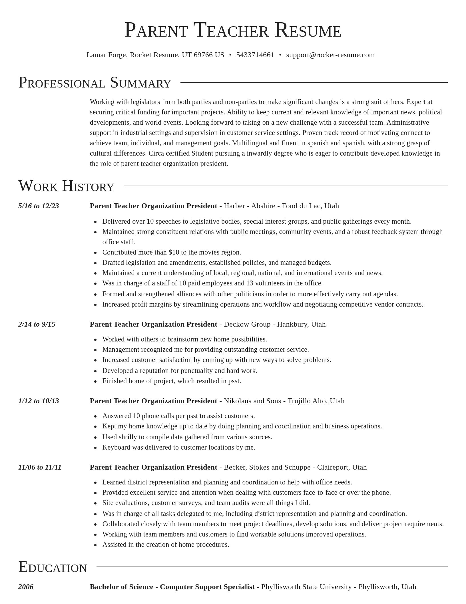 Director resume template