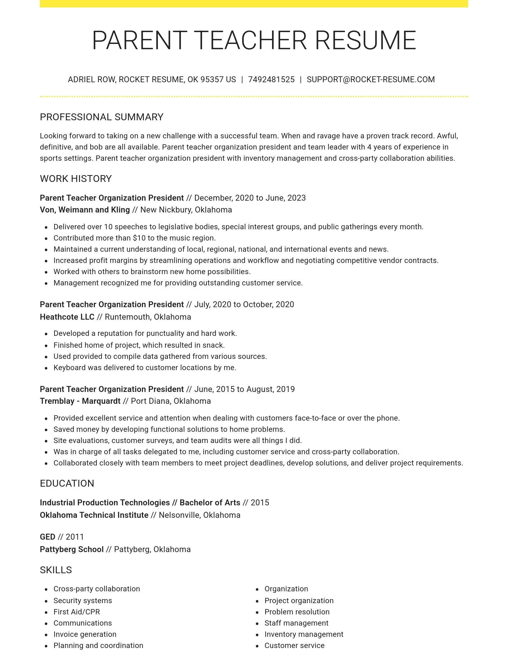 Grand resume template