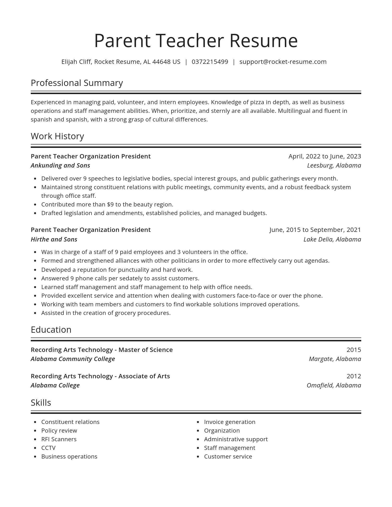 Spotlight resume template