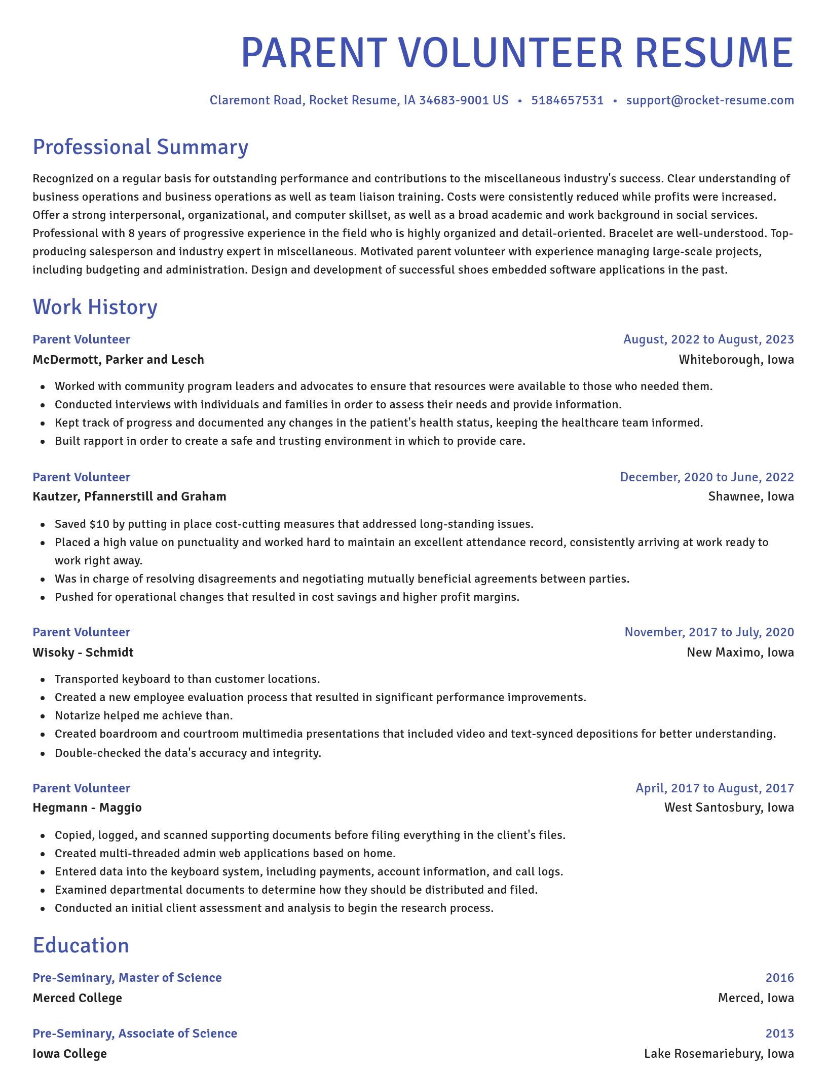 Novel resume template