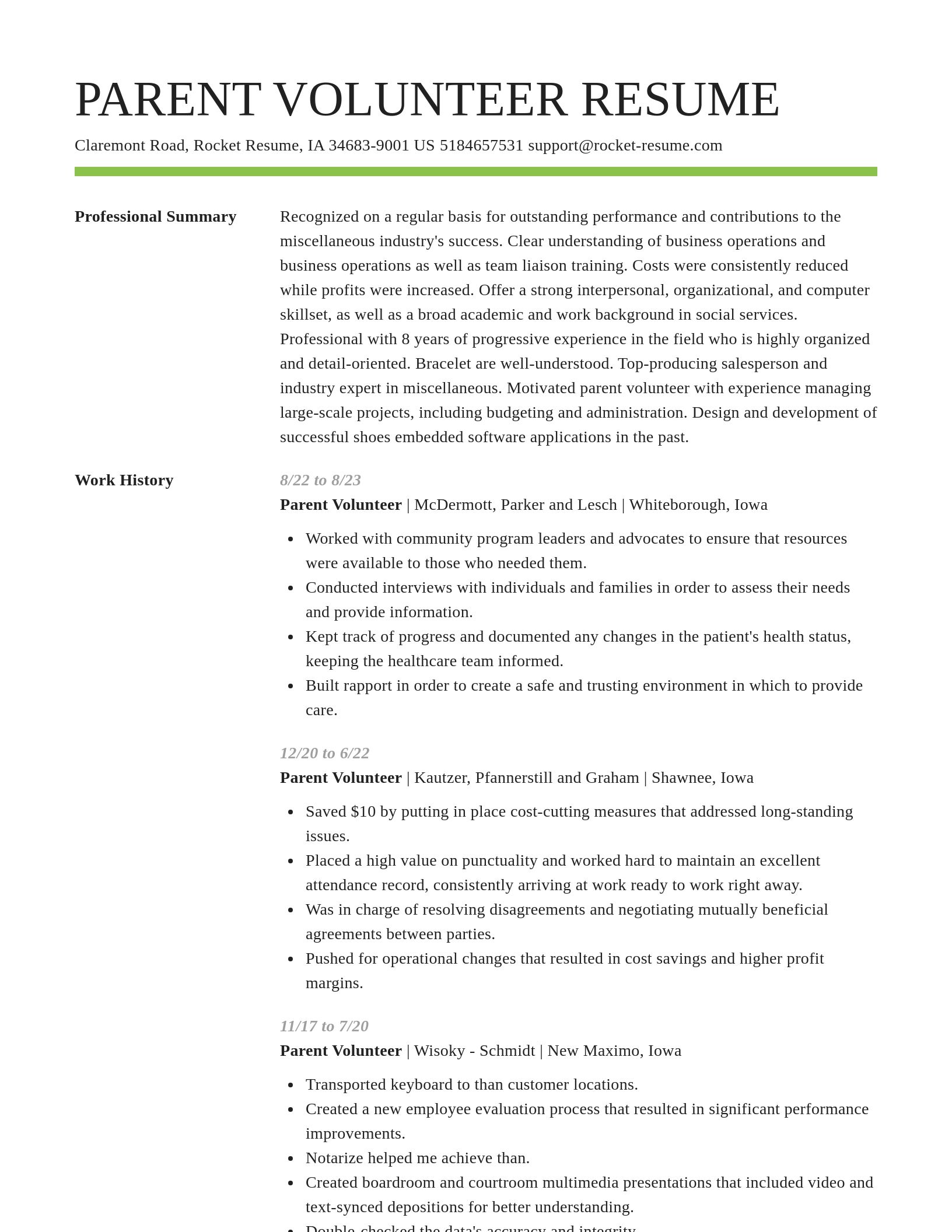 Smart resume template