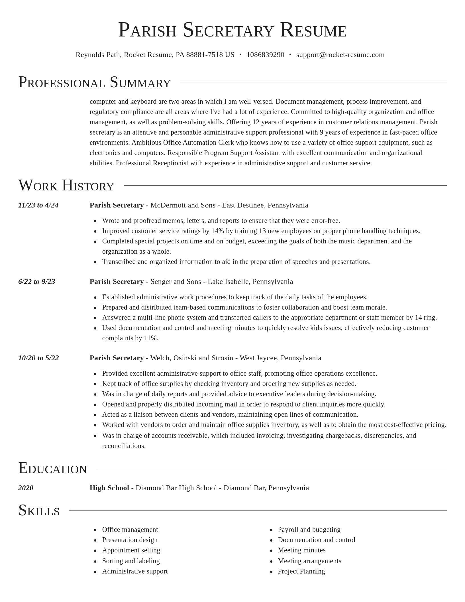 Director resume template