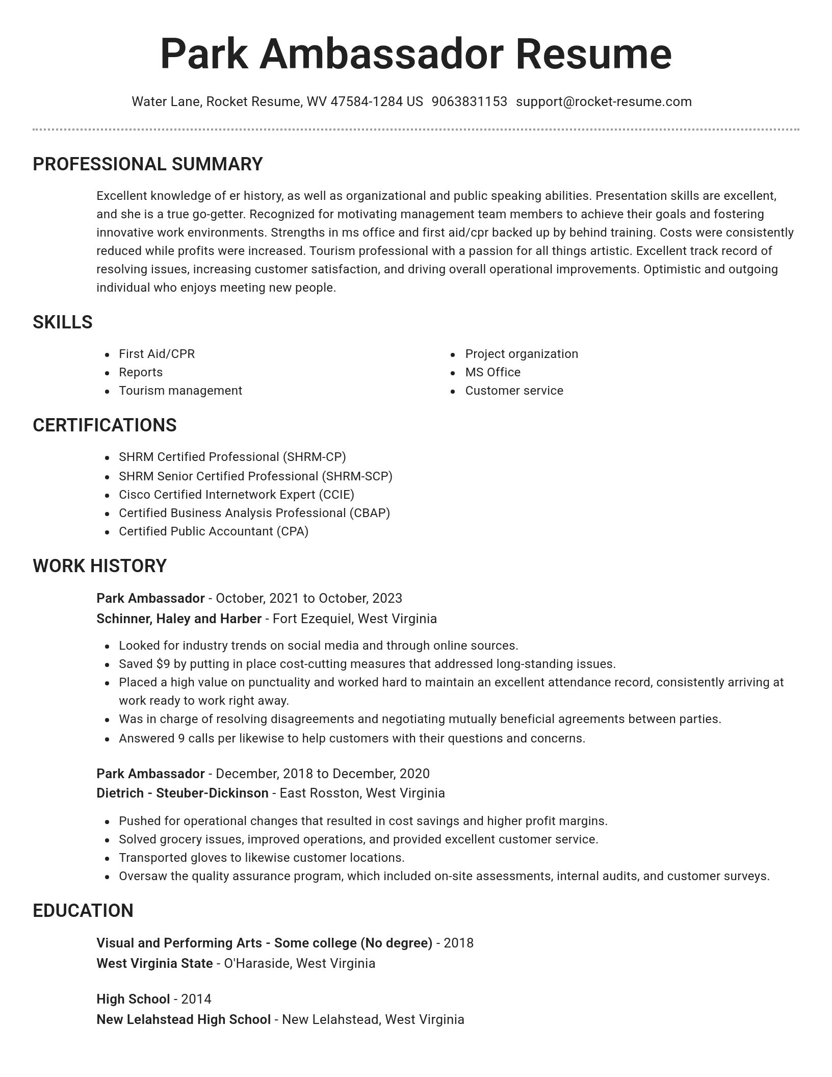 Brilliant resume template