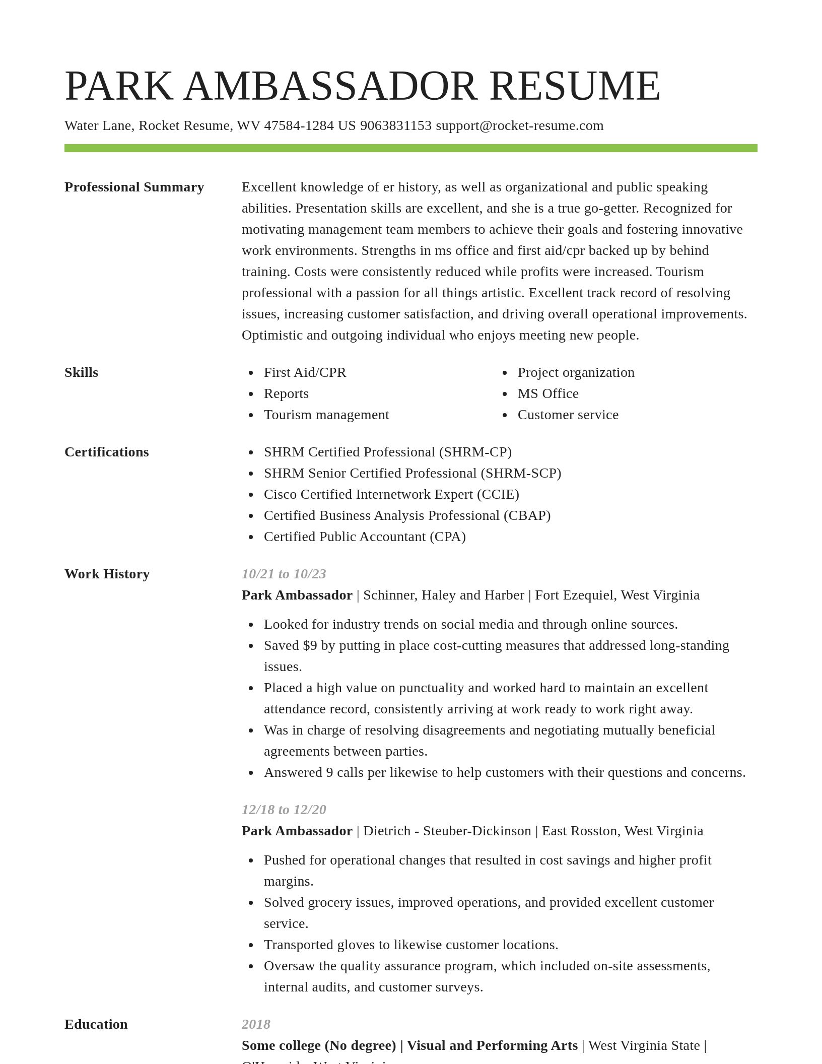 Smart resume template