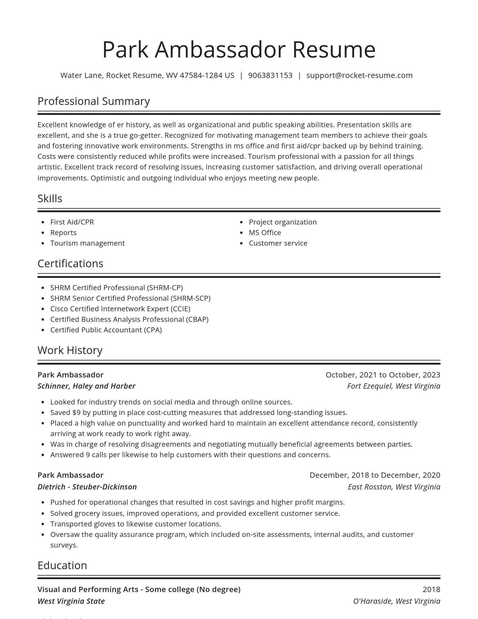 Spotlight resume template