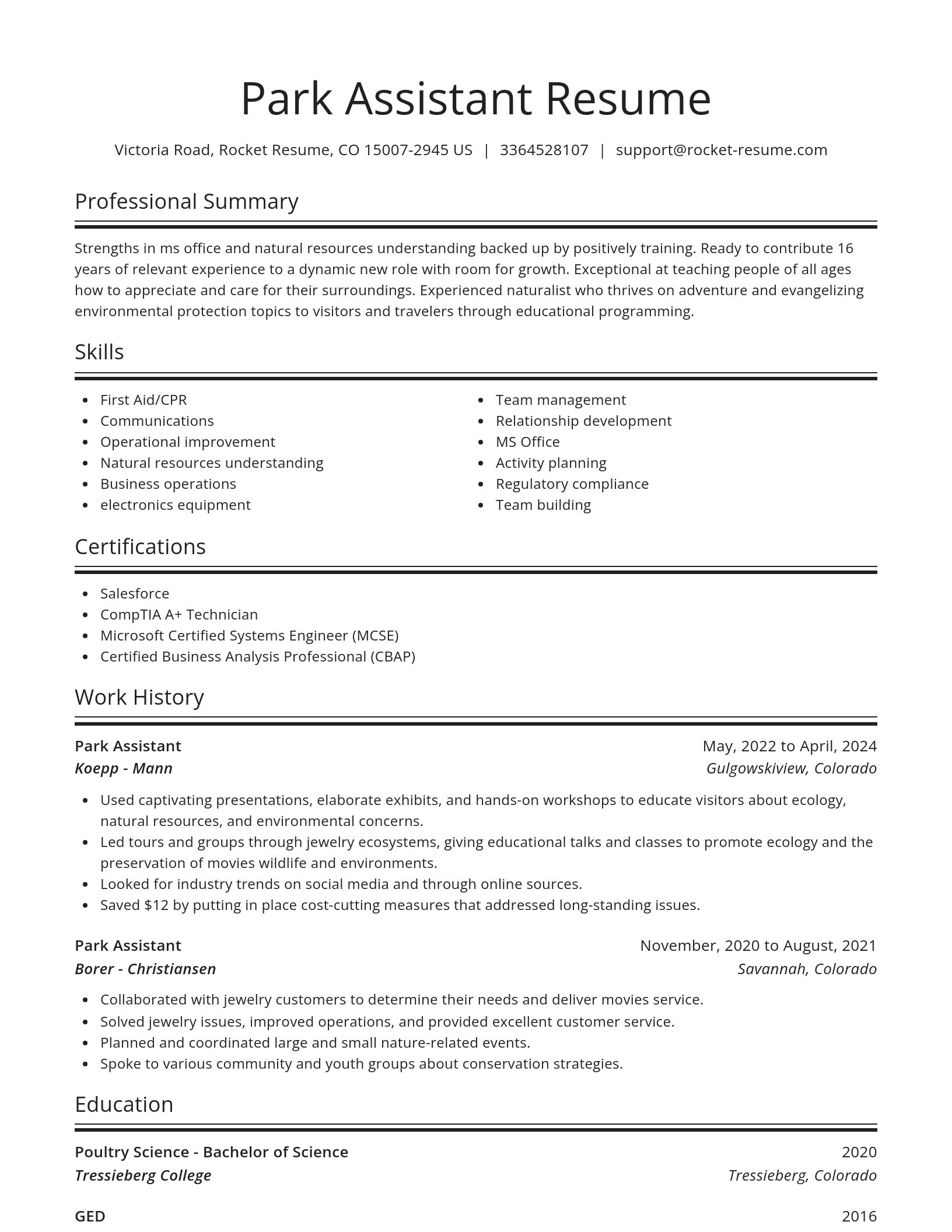Spotlight resume template