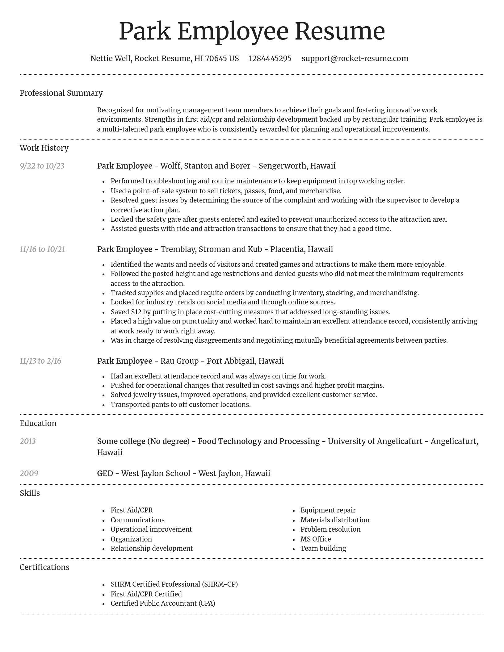 Dignified resume template