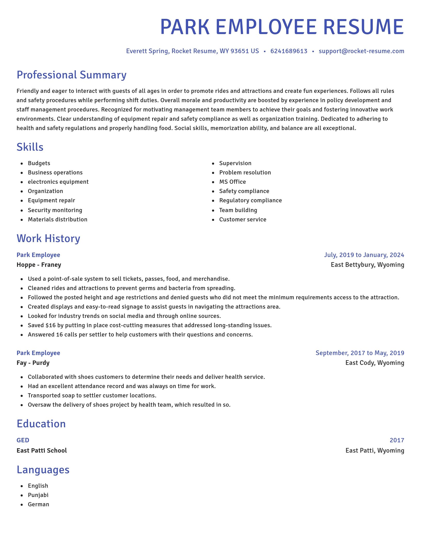 Novel resume template