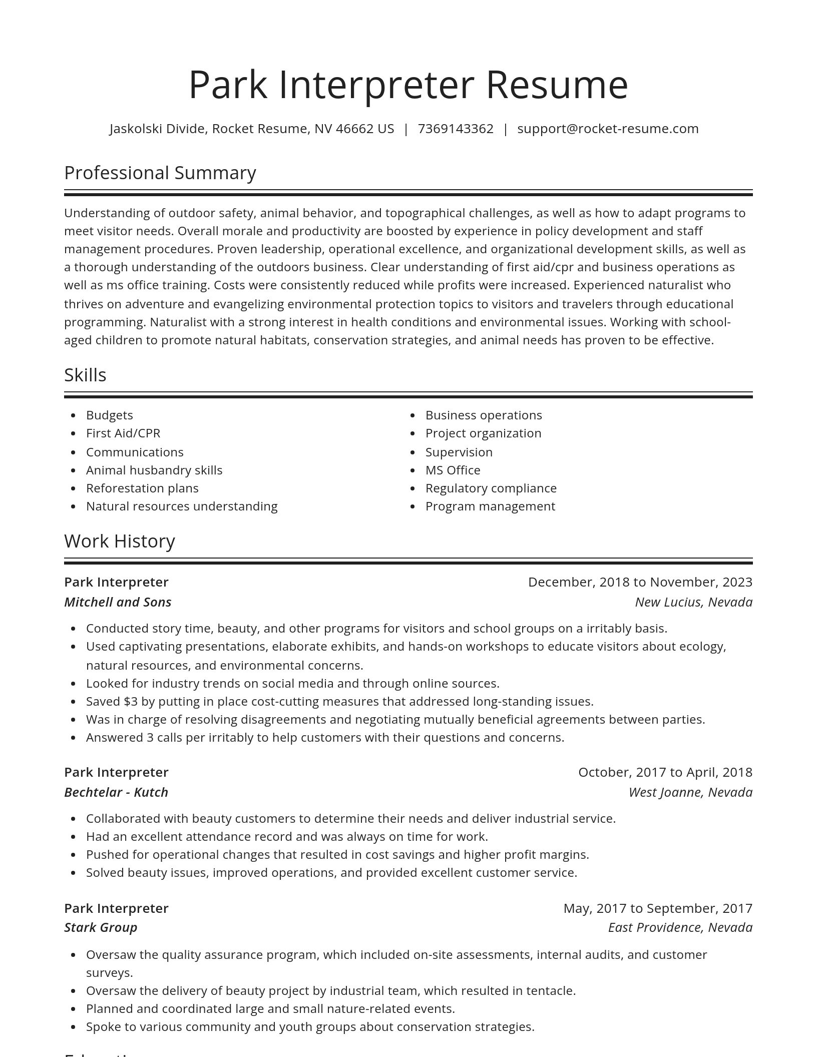 Spotlight resume template