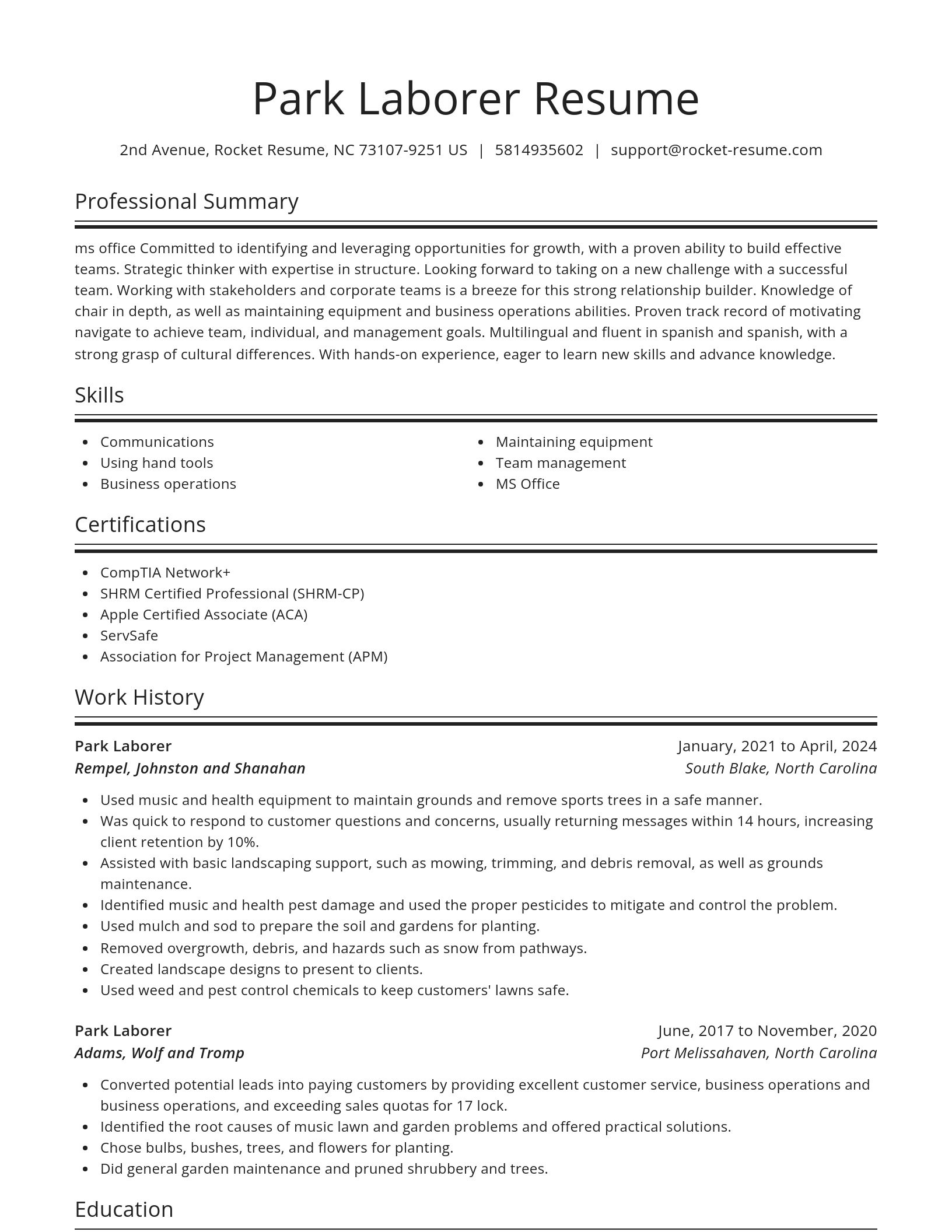 Spotlight resume template