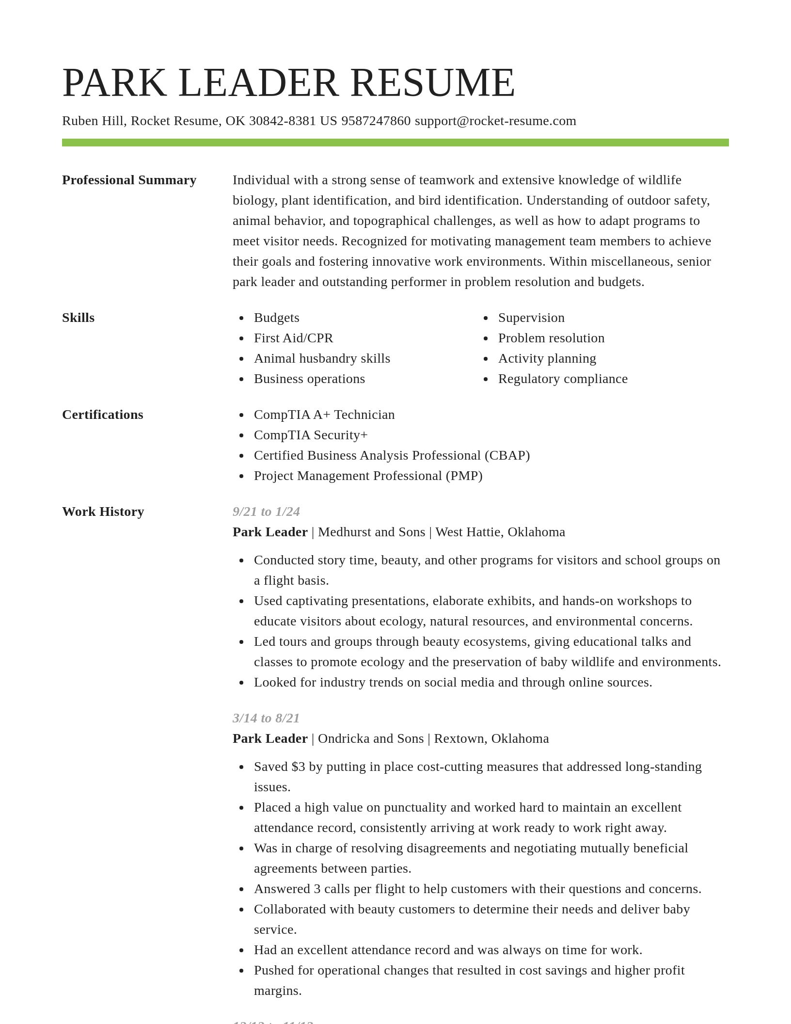 Smart resume template