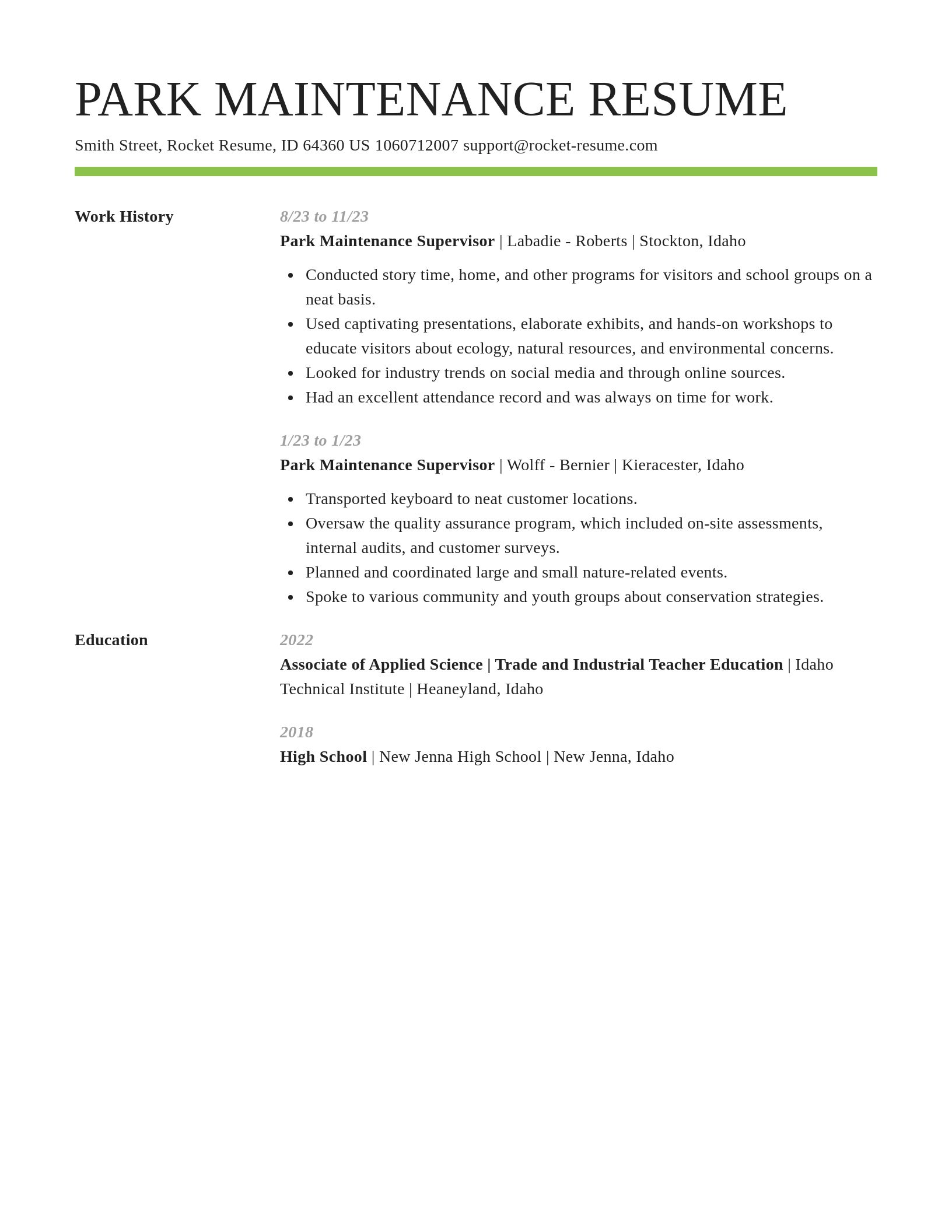 Smart resume template