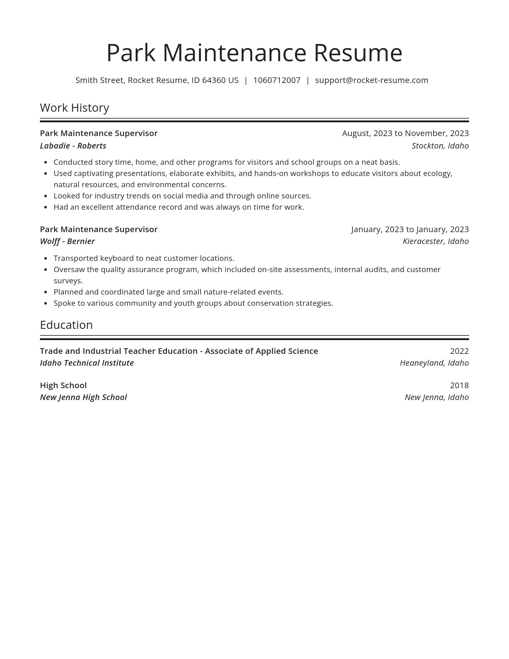 Spotlight resume template